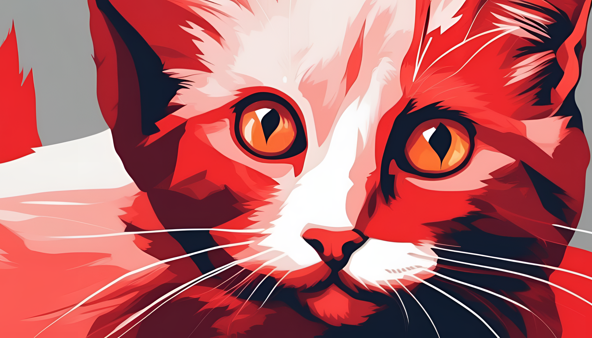 Red cat with intense hues and adorable expression.