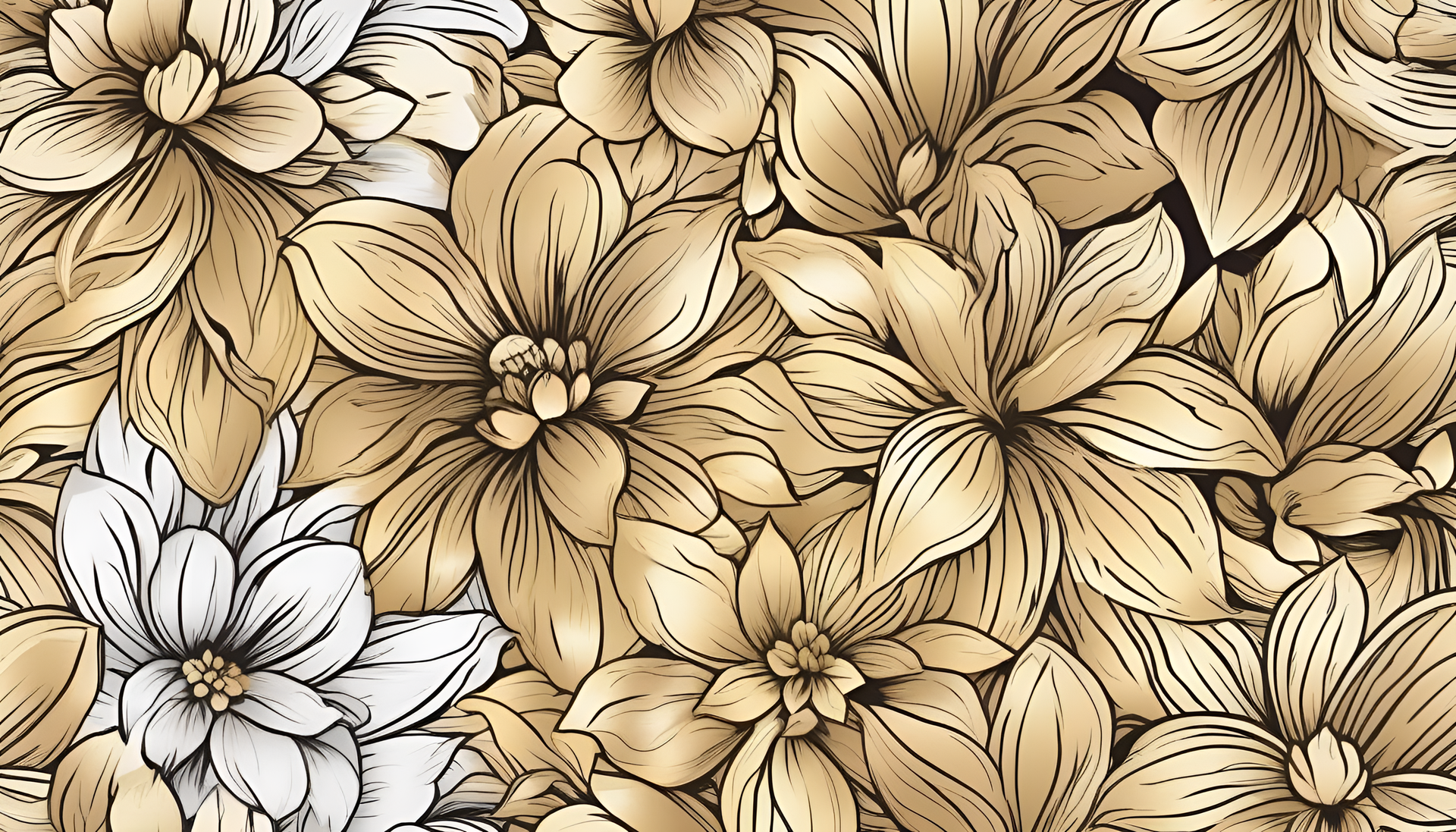 Golden-hued flower background with a captivating sheen