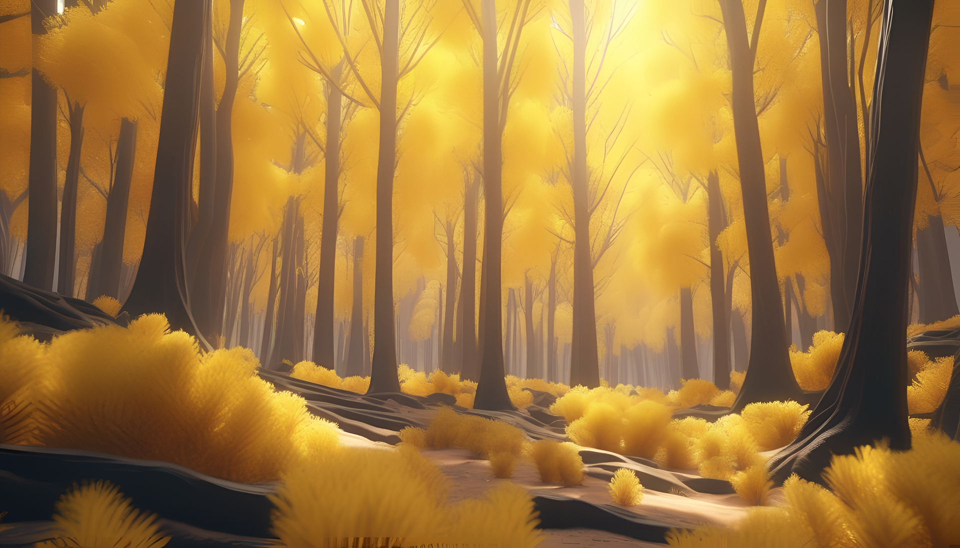 A Golden Forest Background