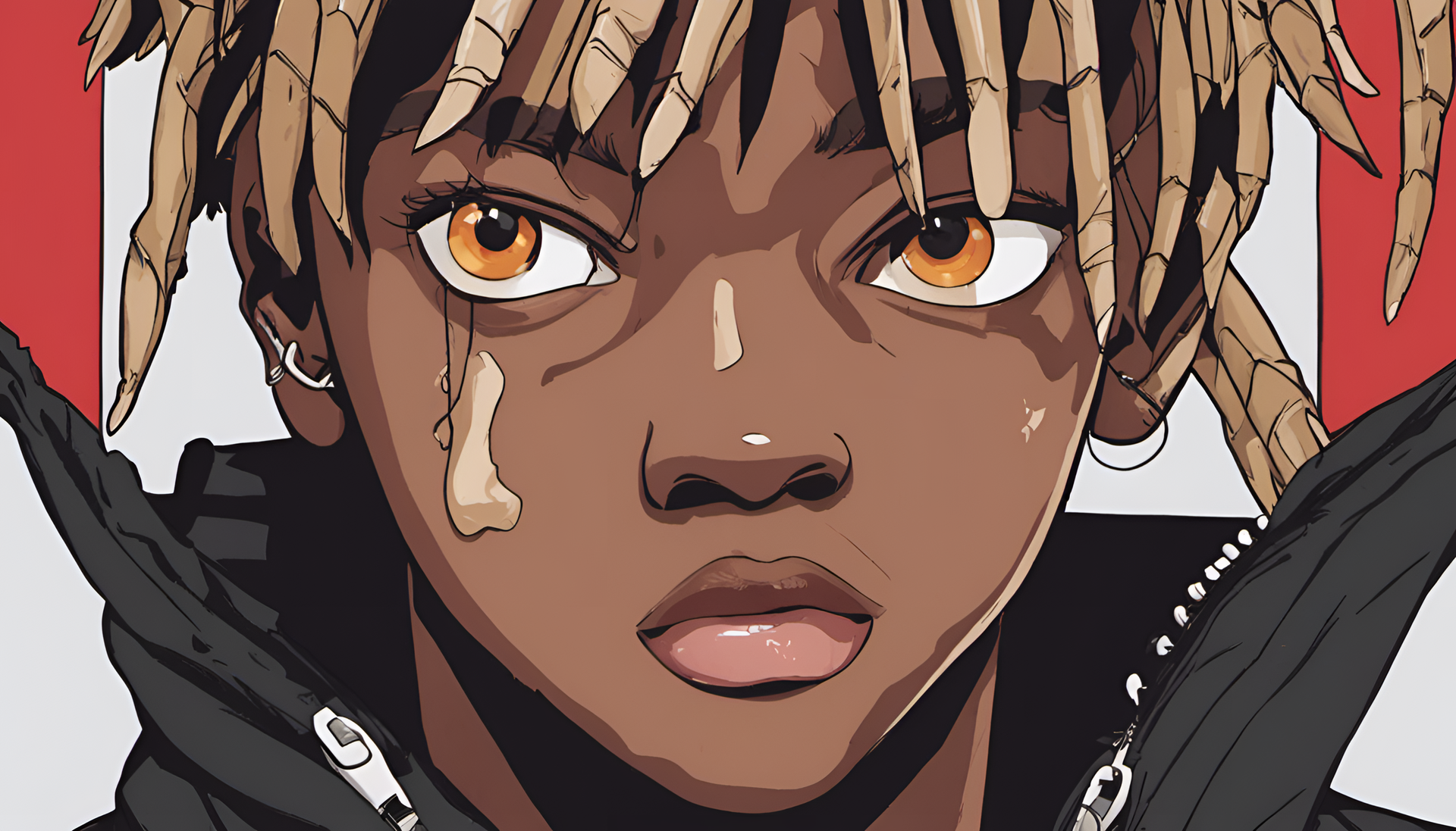 Close up of Juice Wrld's headshot.