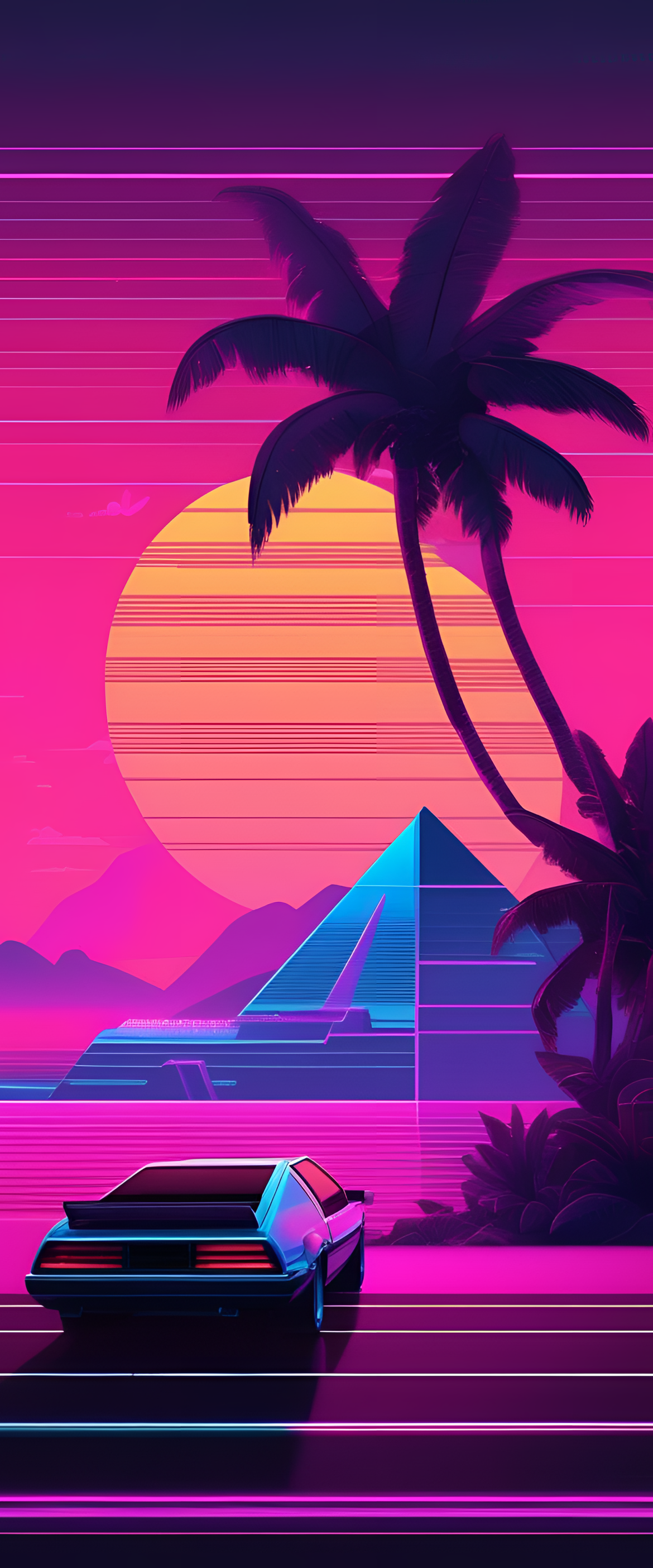 Retrowave-inspired motivational design with vibrant neon colors and a bold text quote.