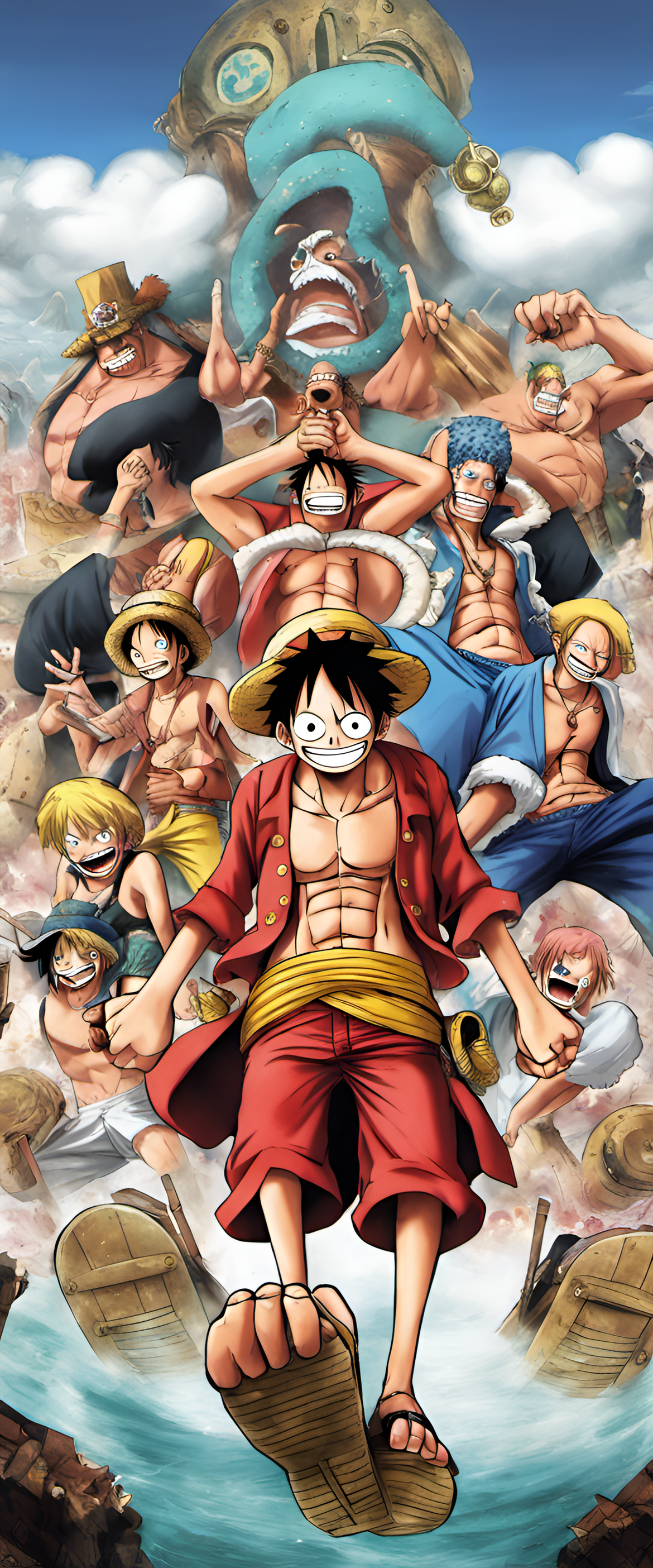 Colorful one piece wallpaper with a stunning design.