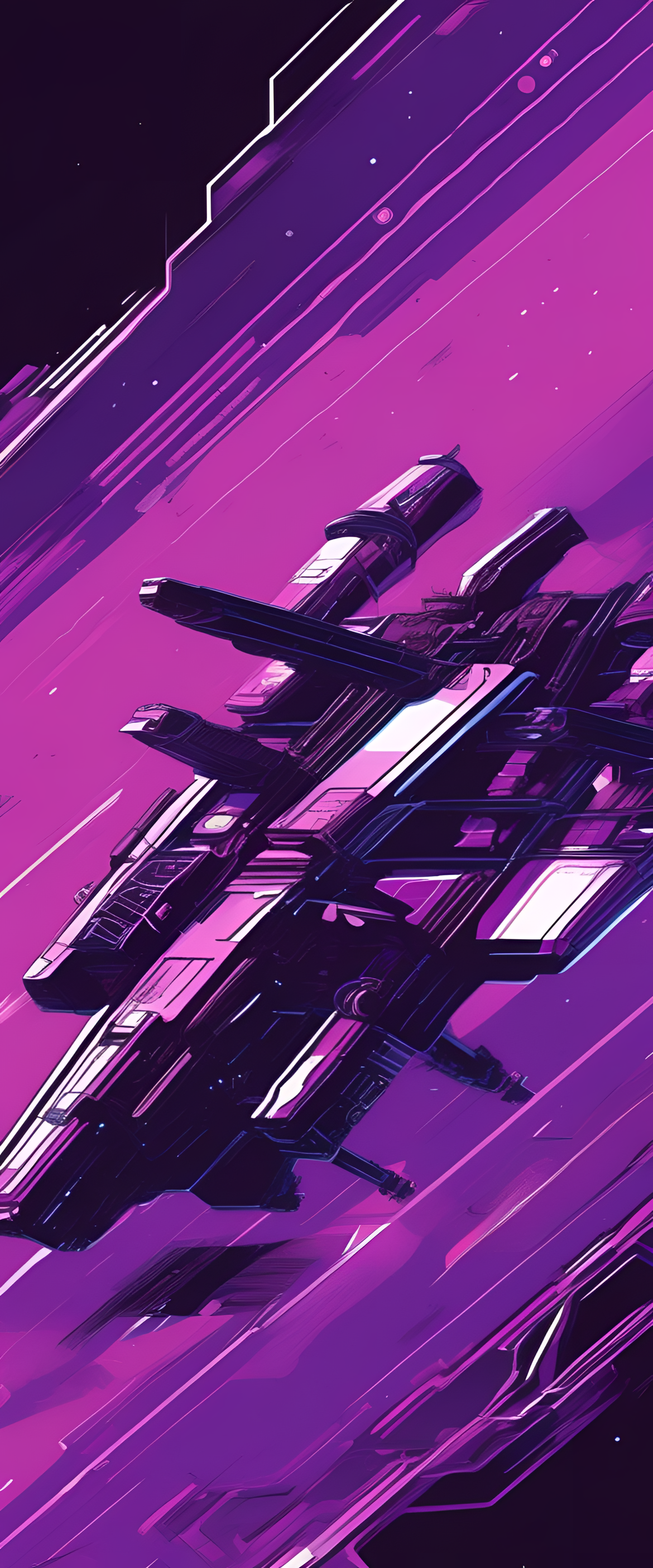 Vibrant purple 80's sci-fi art background.