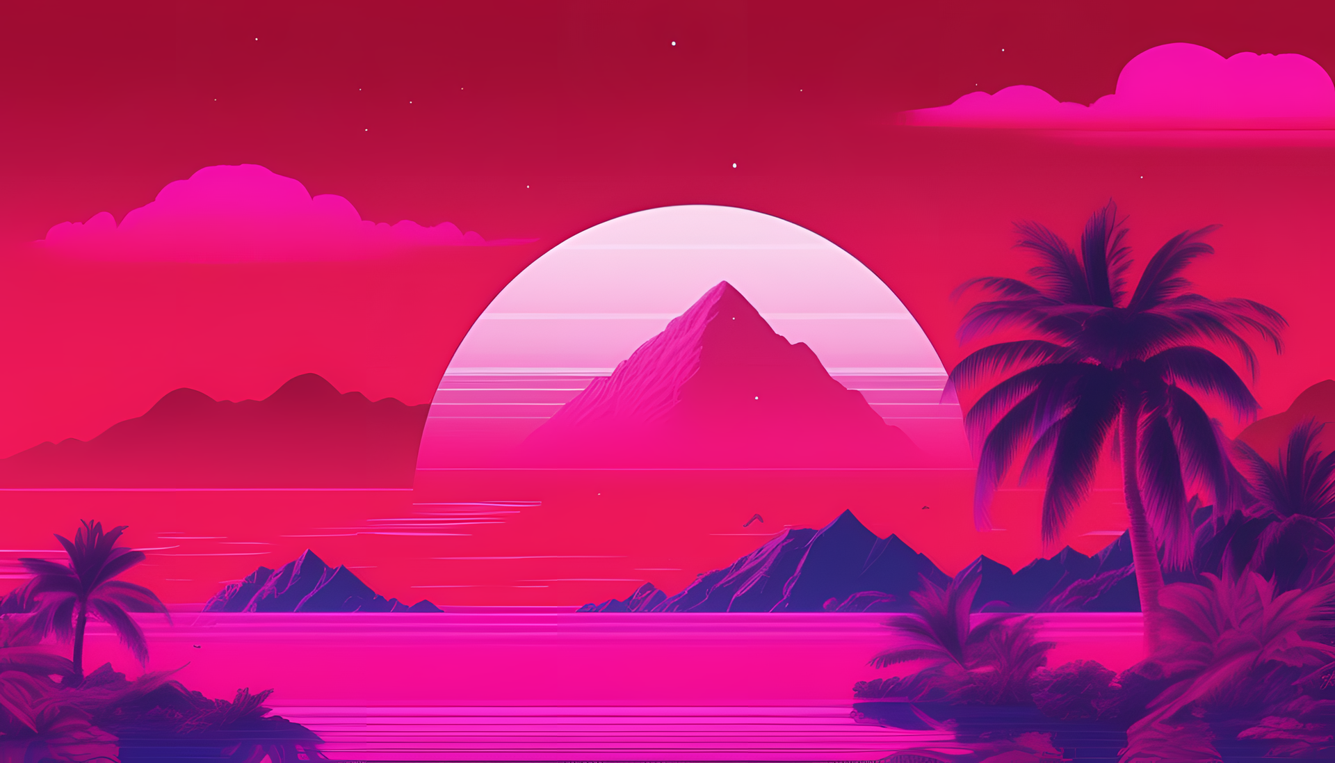 Colorful vaporwave red aesthetic wallpaper.