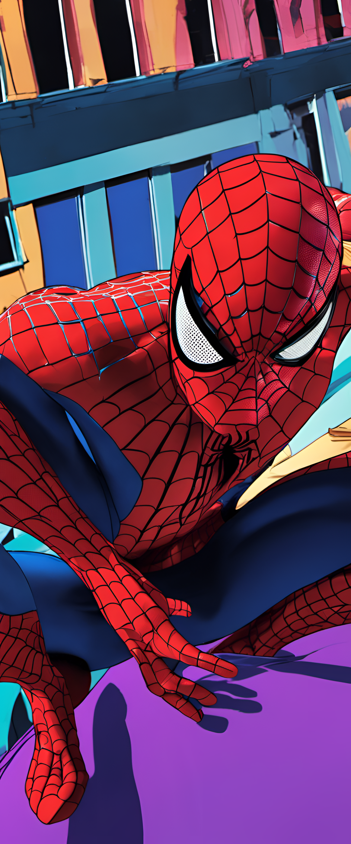 Spiderman in vibrant pop art style