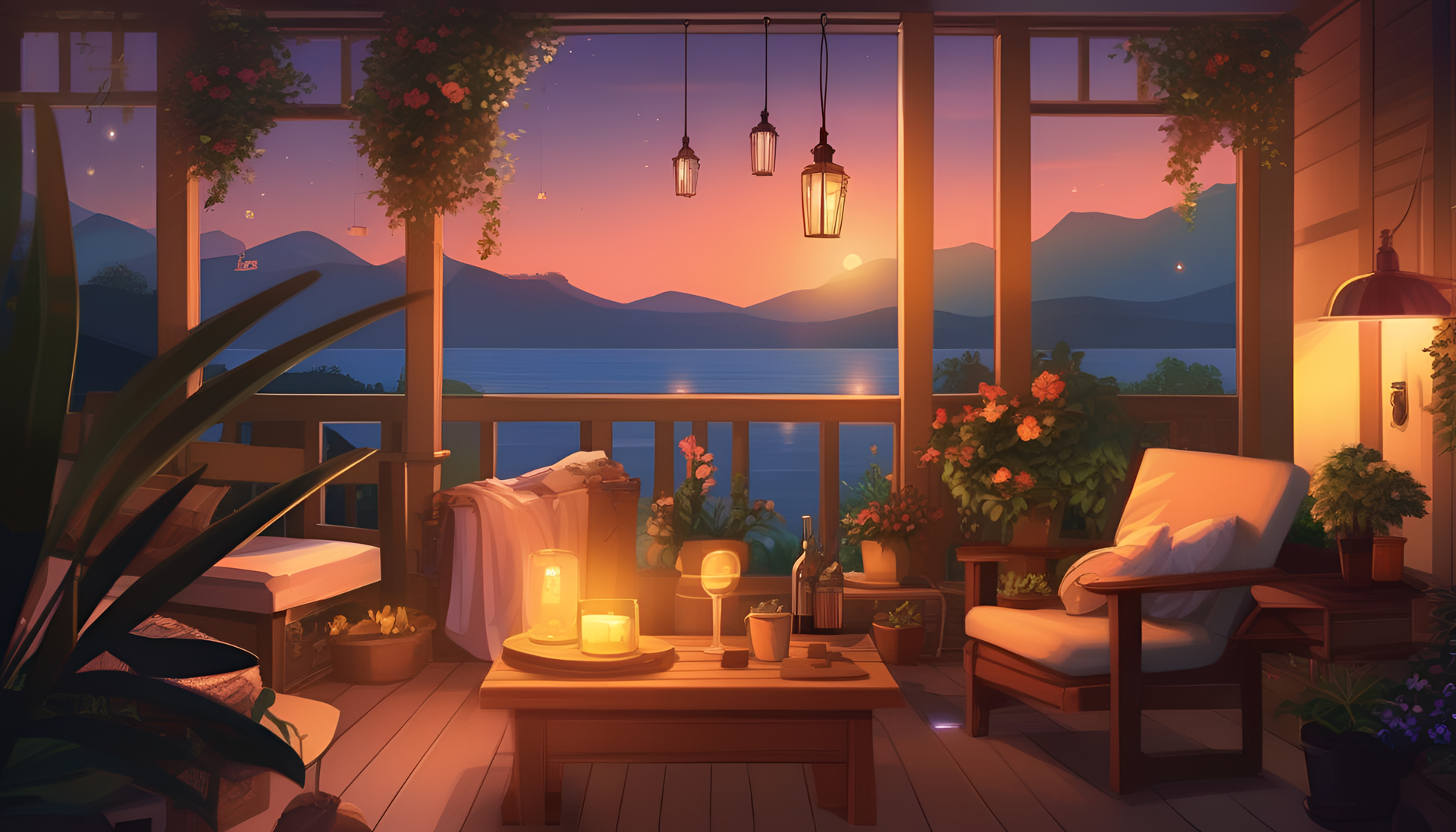 Summer evening with a cozy atmosphere