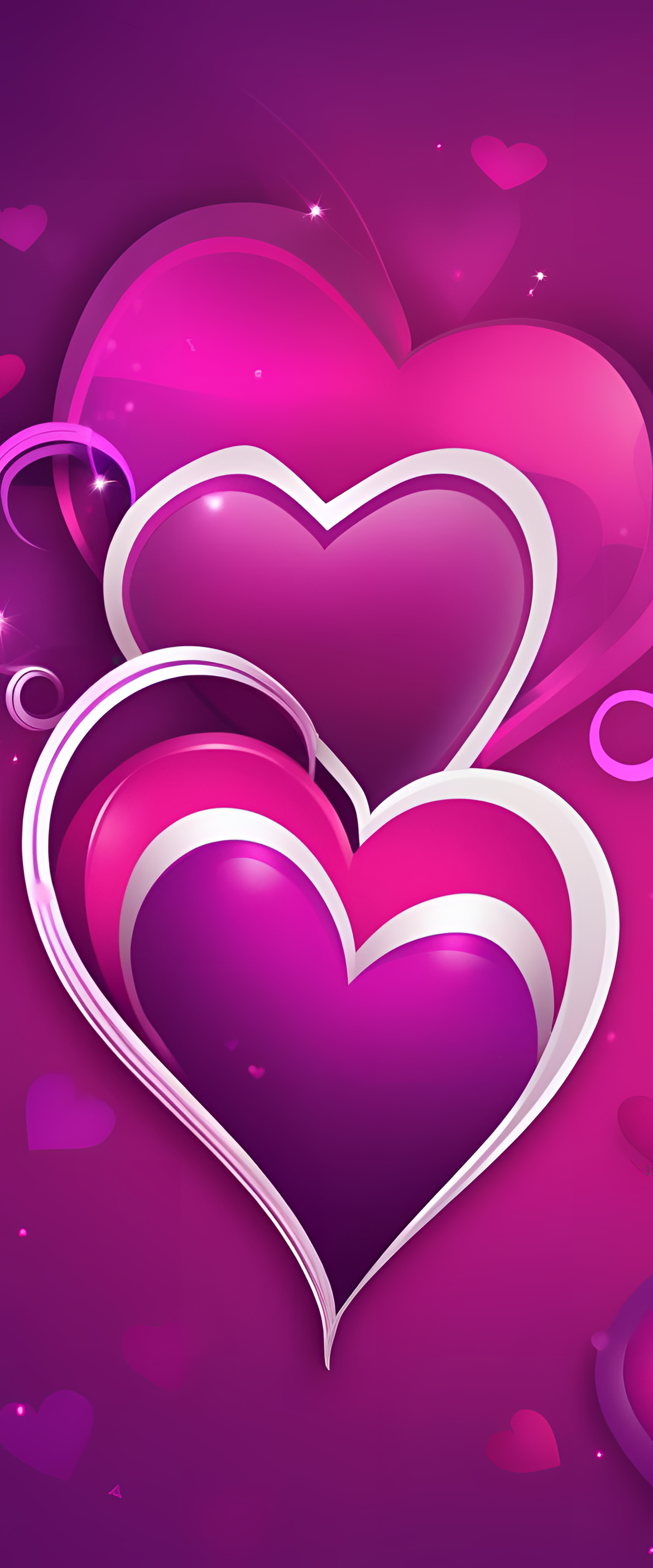 Romantic pink and purple Valentine's Day wallpaper