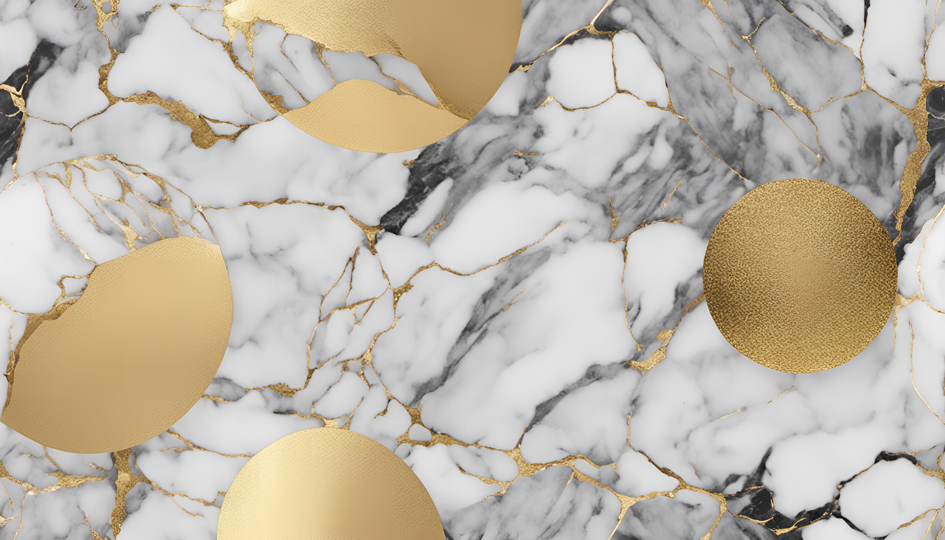 Kawaii marble and gold desktop image.