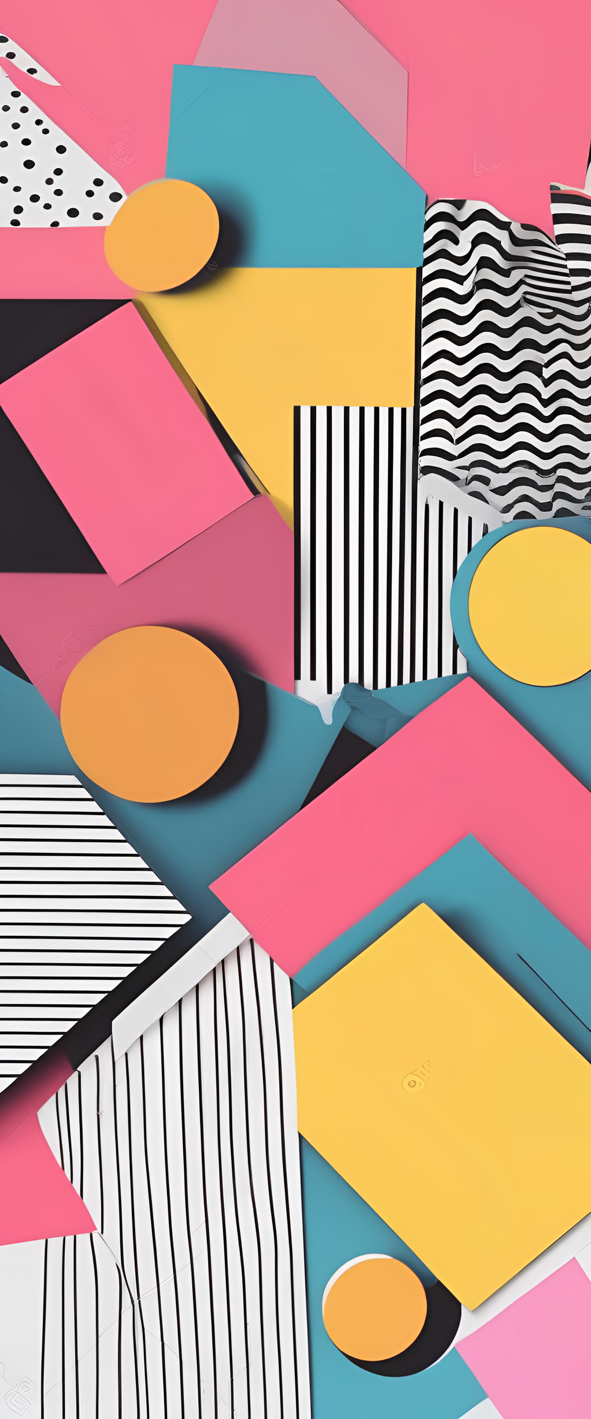 A colorful abstract art wallpaper featuring minimalistic pop art aesthetics.