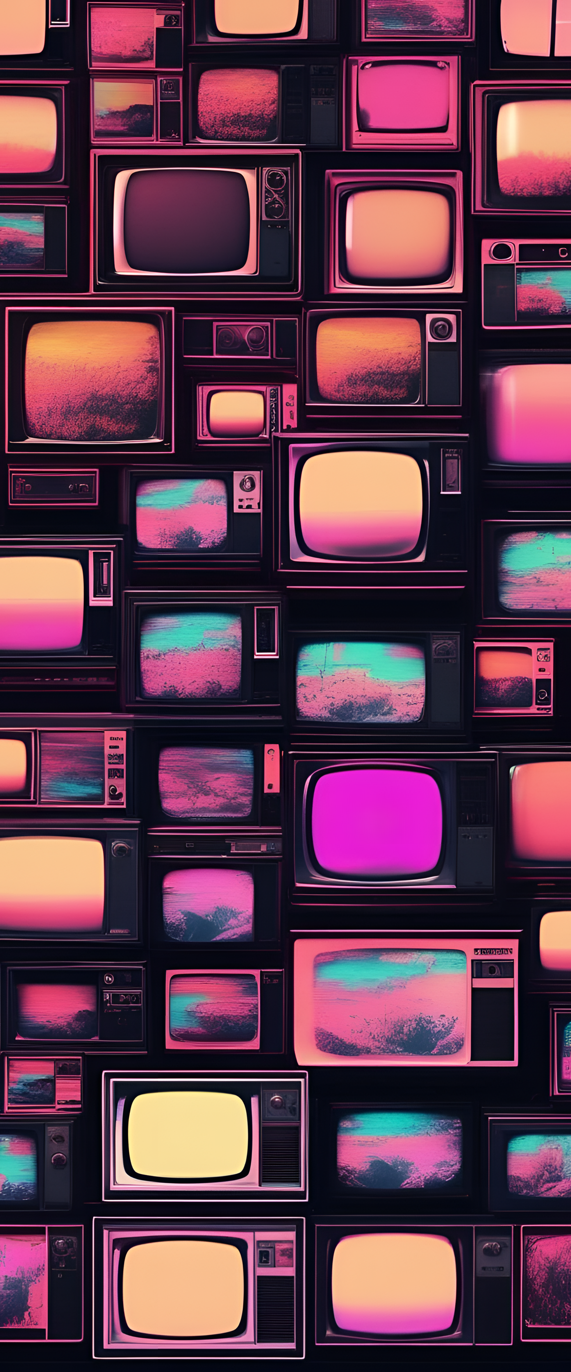 Vibrant glitched TV wallpaper.