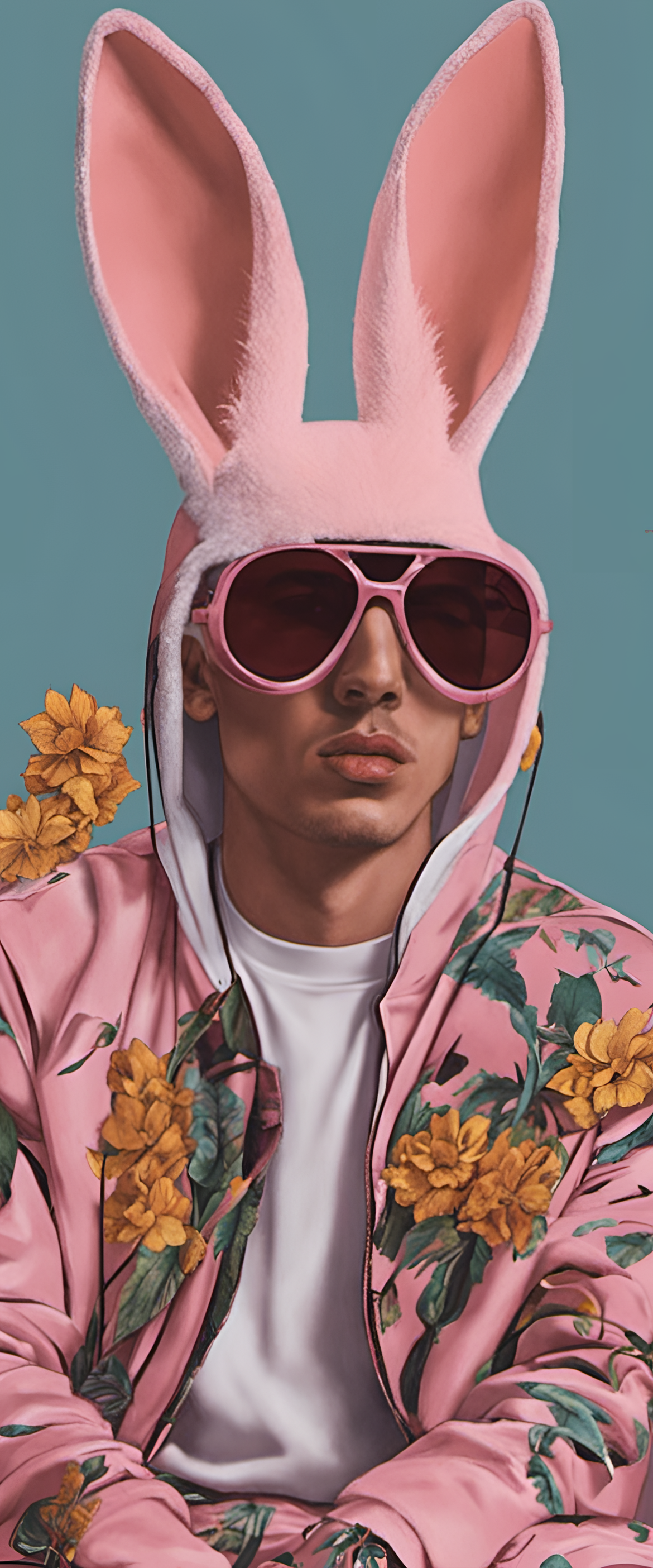 Intricate artwork inspired by Bad Bunny.