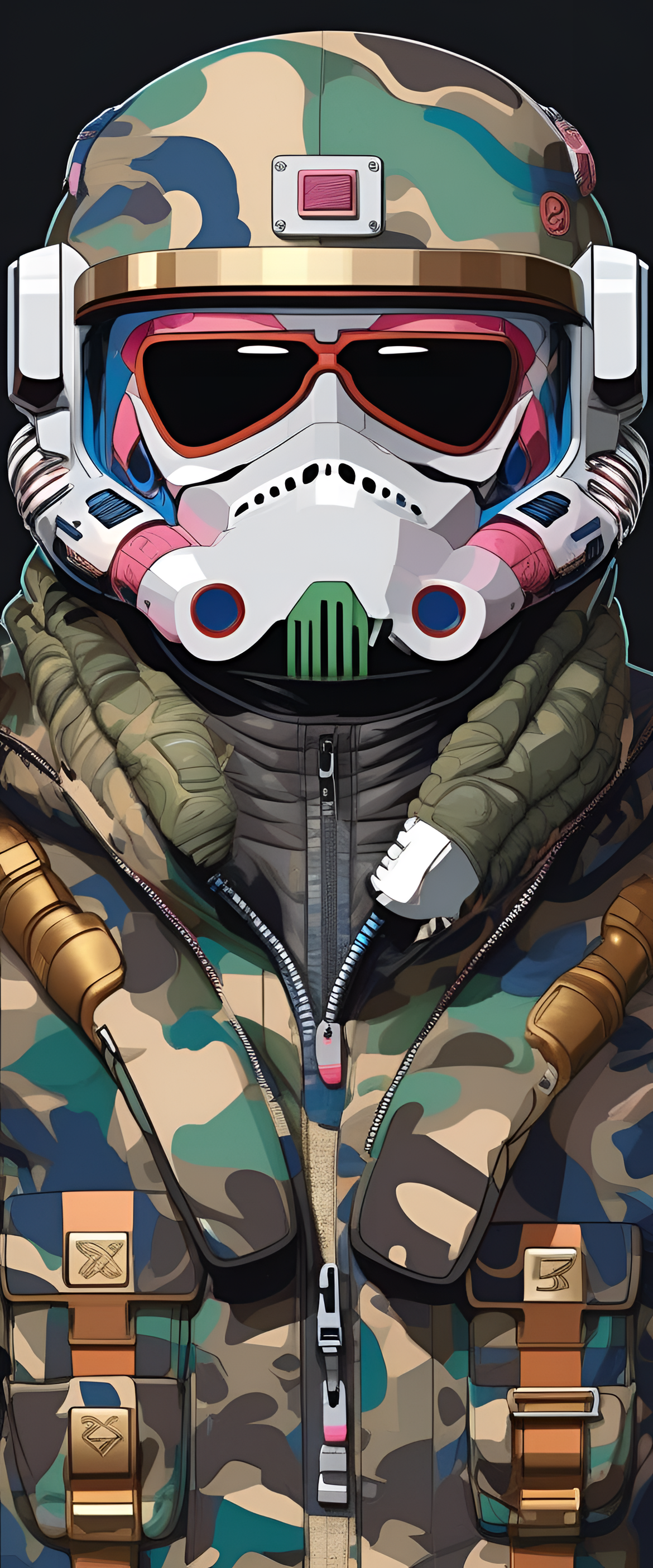 Colorful and detailed futuristic Bape phone wallpaper.