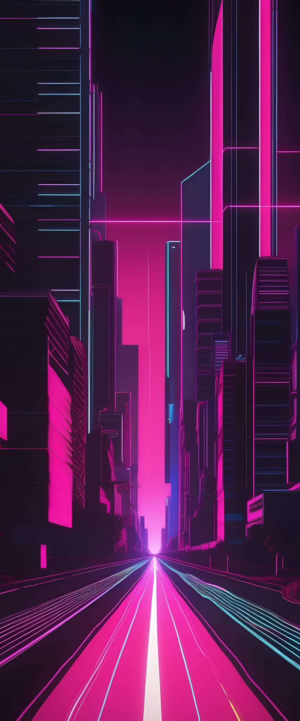 Retrowave-inspired abstract artwork in black with award-winning design.