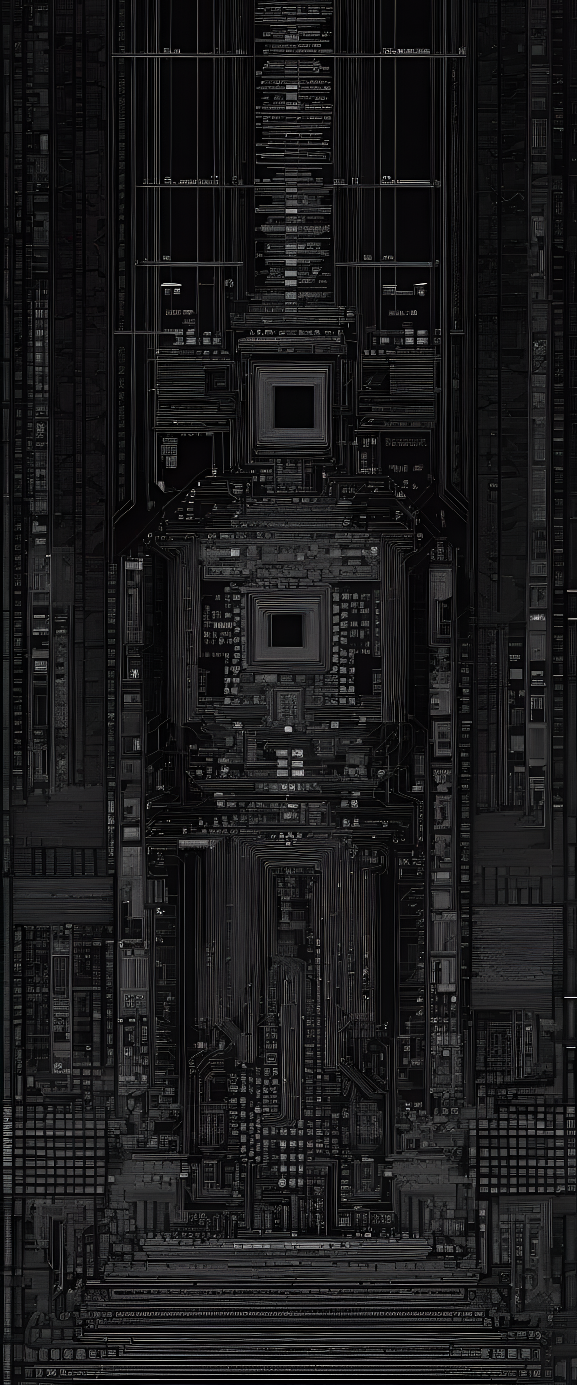 ASCII art black screen phone wallpaper