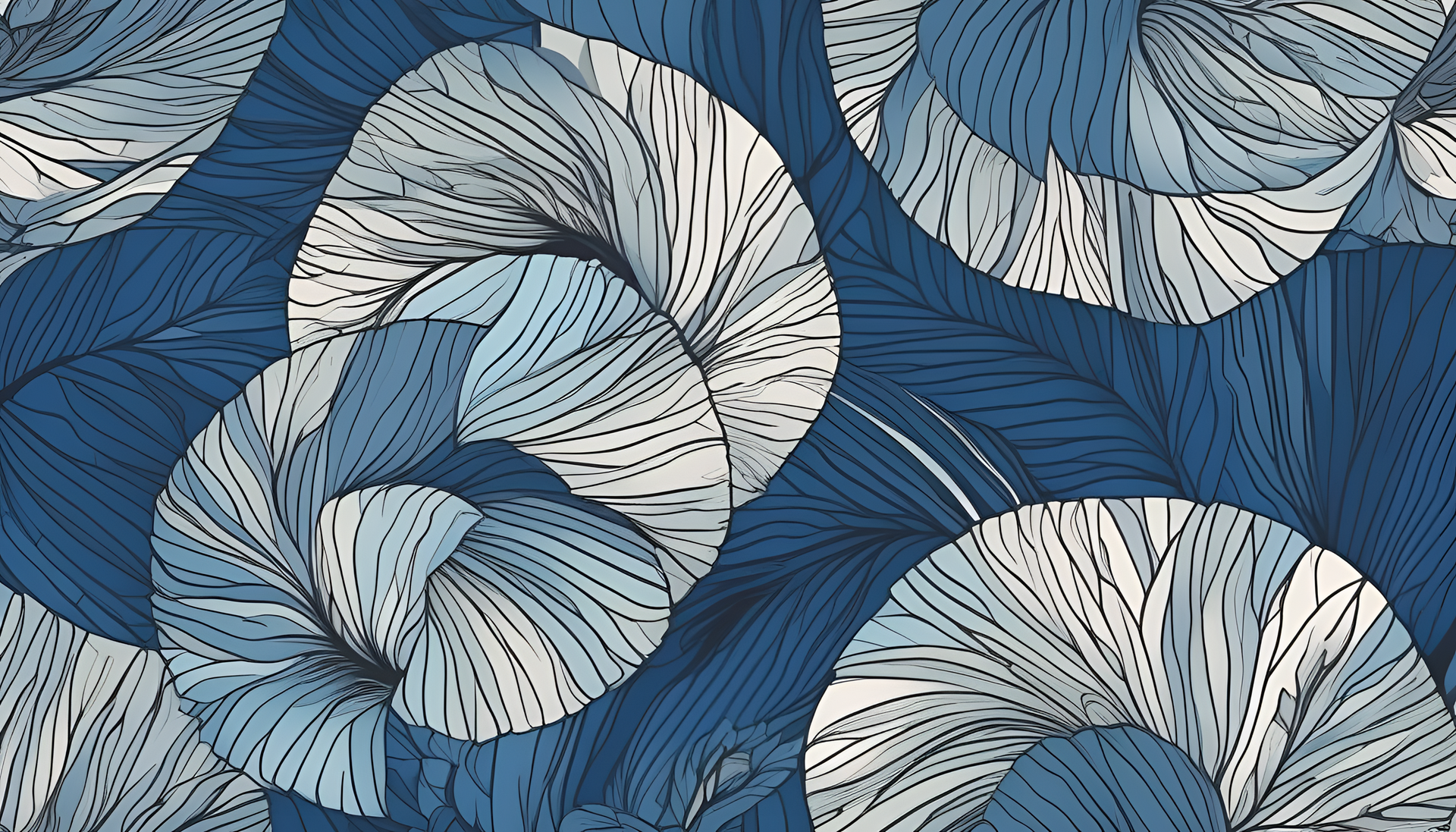 Vibrantly blue desktop wallpaper with abstract design