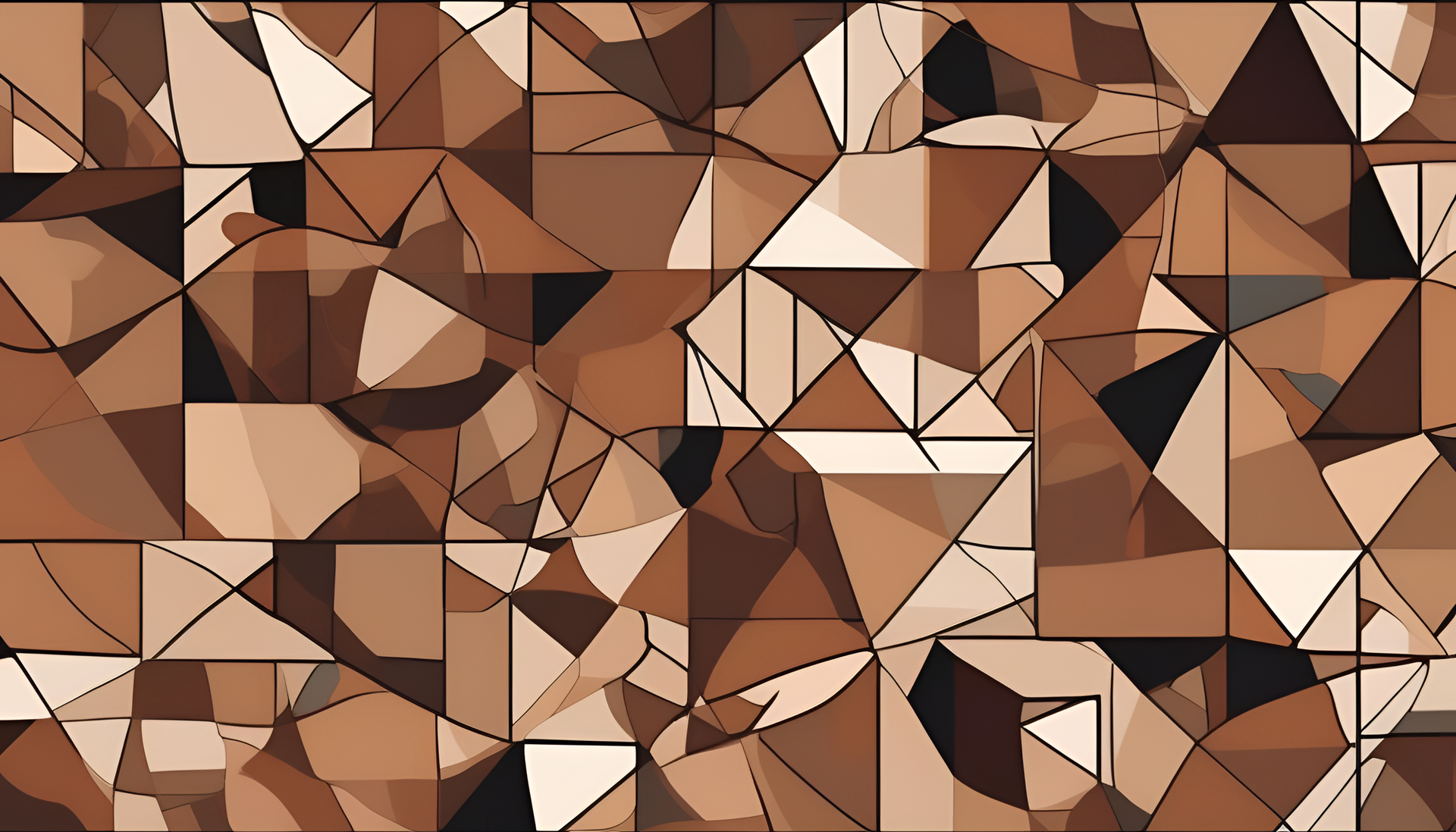 Cubist-inspired brown aesthetic wallpaper.