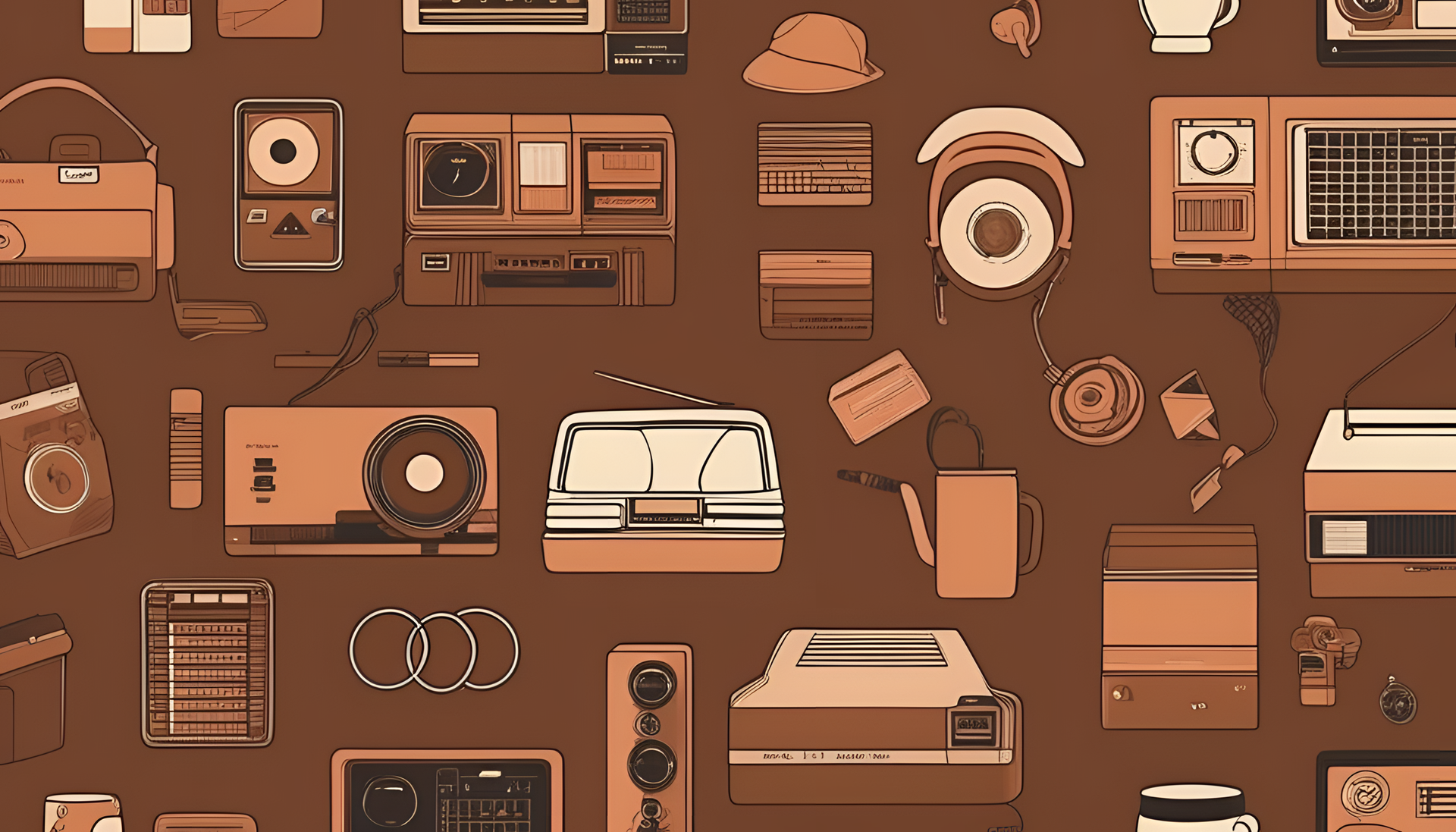 1980s brown aesthetic desktop wallpaper