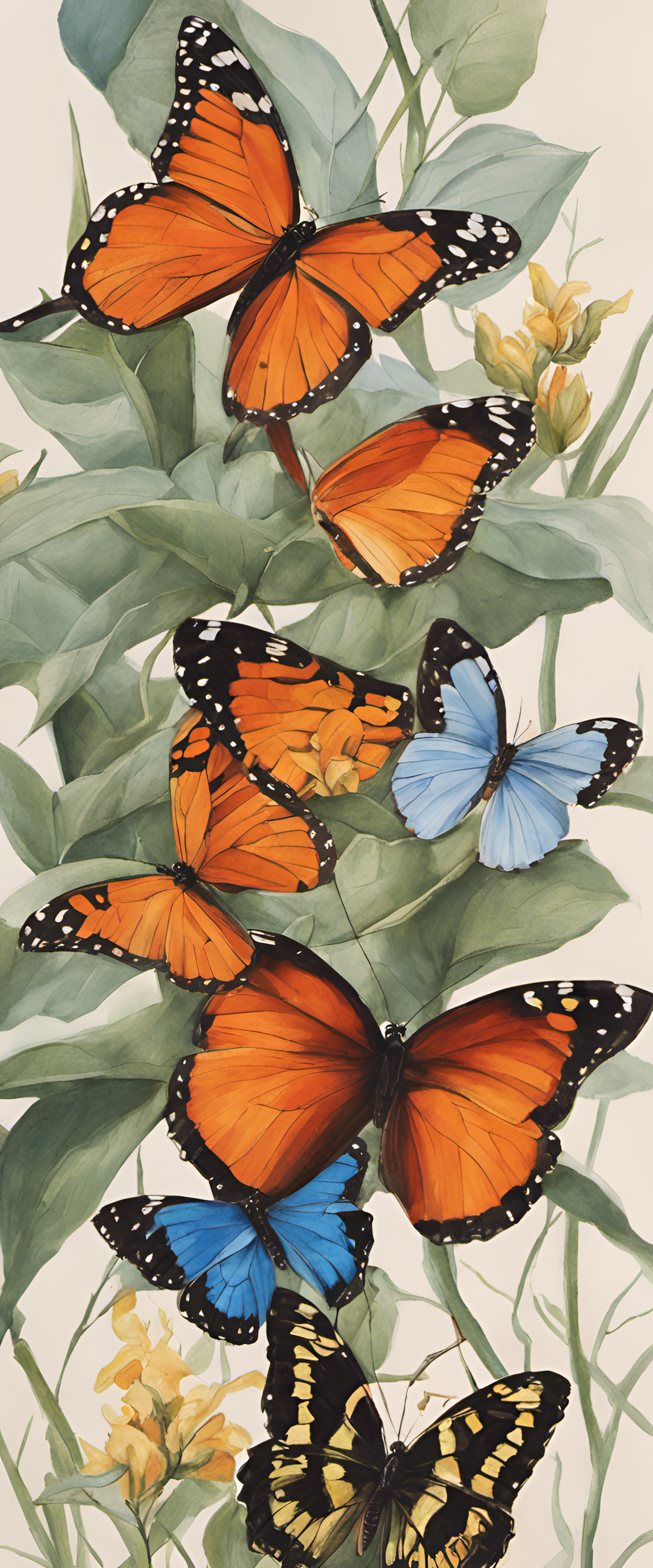 Beautiful butterfly wallpaper with intricate wings in vibrant colors.