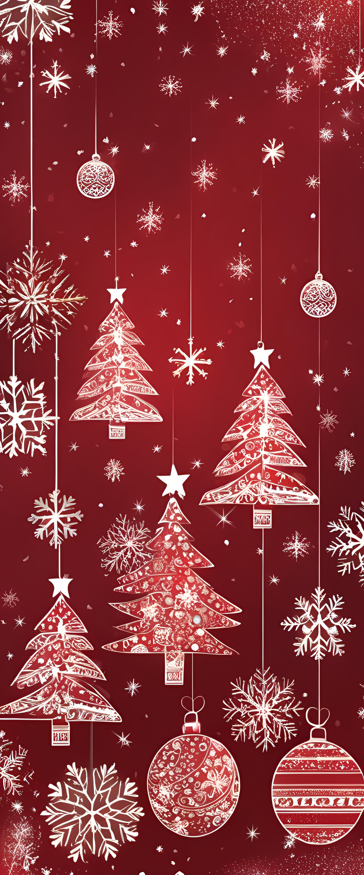 Colorful holiday-themed background with festive elements like ornaments, snowflakes, and a Merry Christmas greeting.