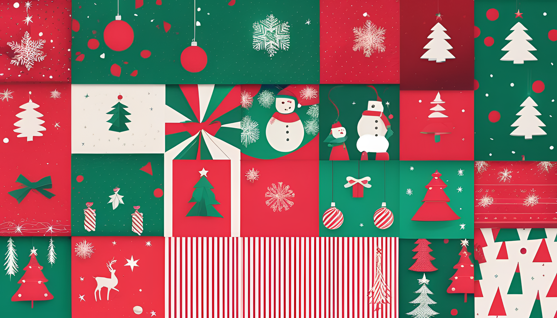 Pop art Christmas wallpaper with minimalist design.