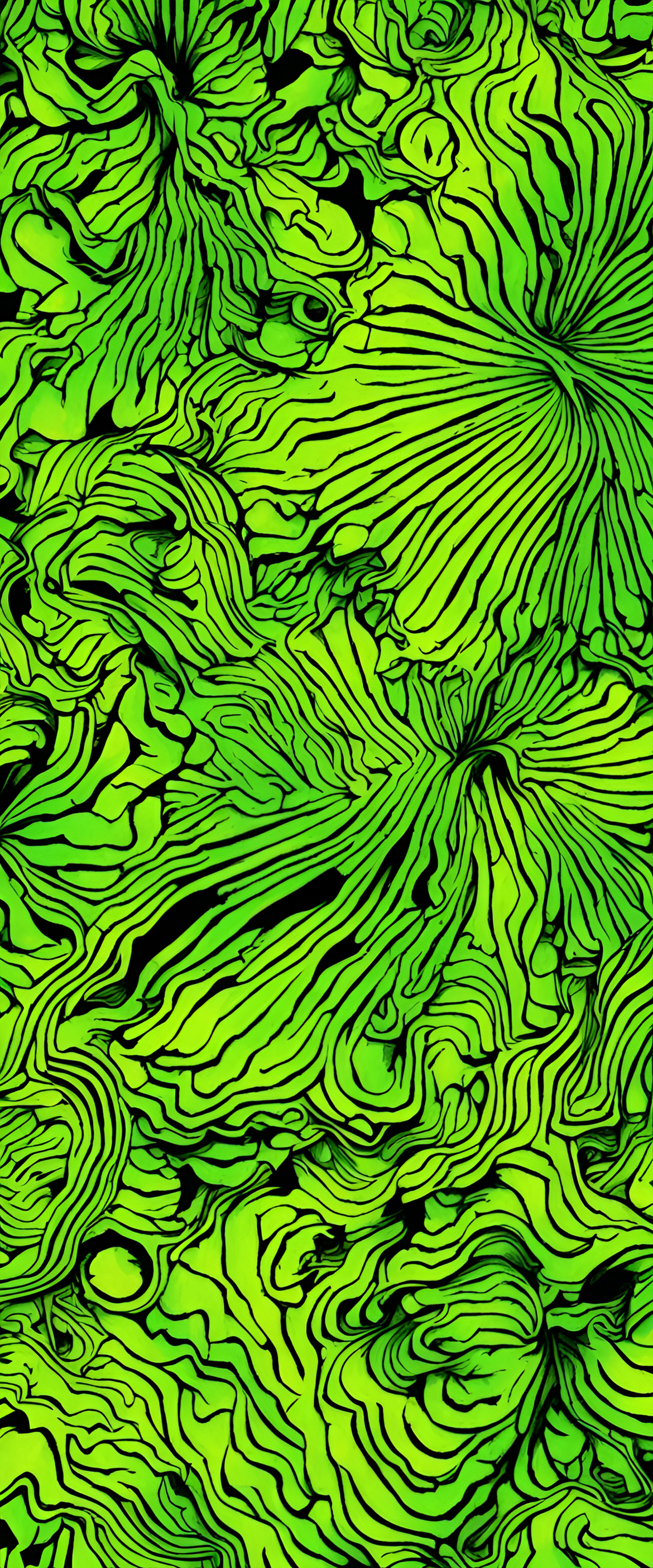 Vibrant acid green pattern background.