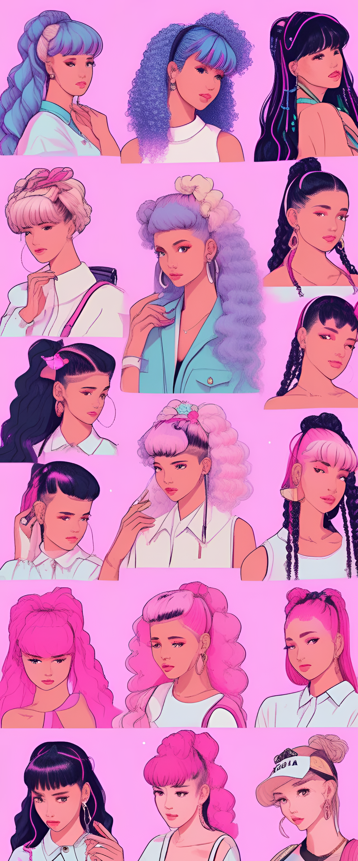 Vibrant vaporwave-inspired hairstyles for a cute and stylish look.