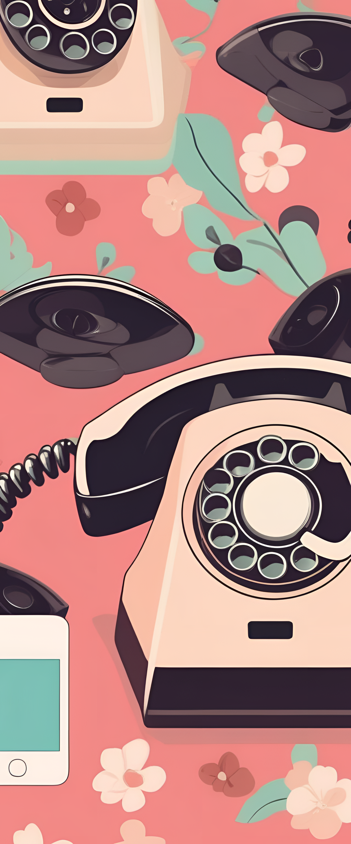 Retro-style cute phone wallpaper with studio lighting.