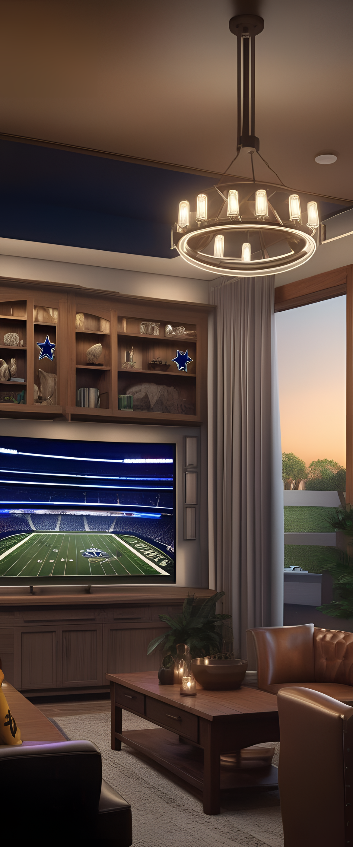 Dallas Cowboys-themed cozy evening wallpaper