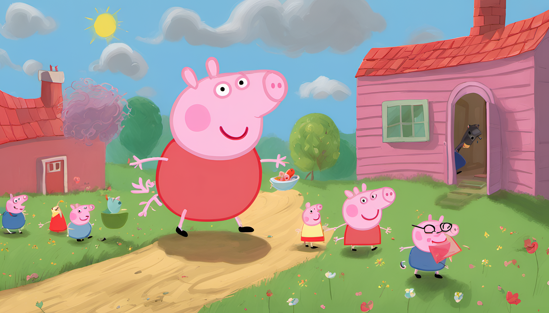 Pixar-inspired Peppa Pig character in colorful, animated style.