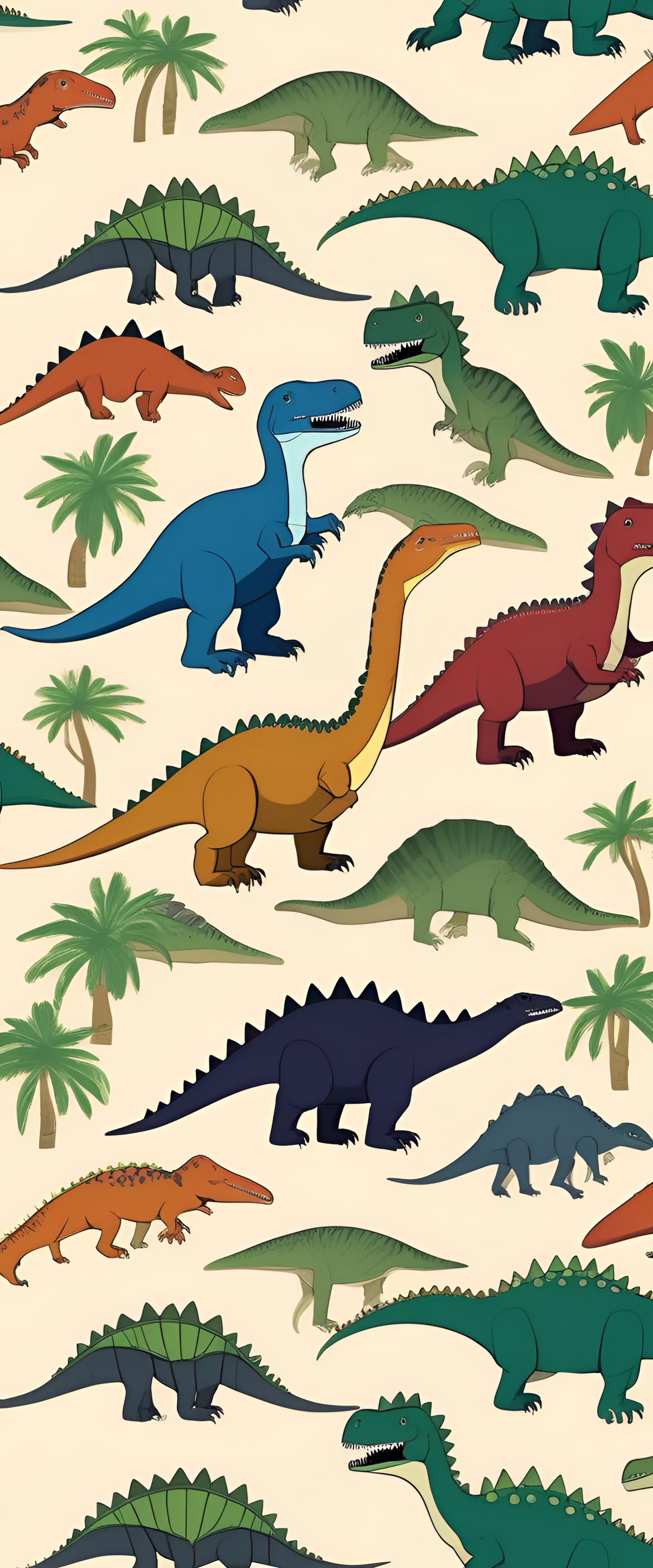 Dinosaur-themed phone wallpaper with vibrant colors and a captivating design.