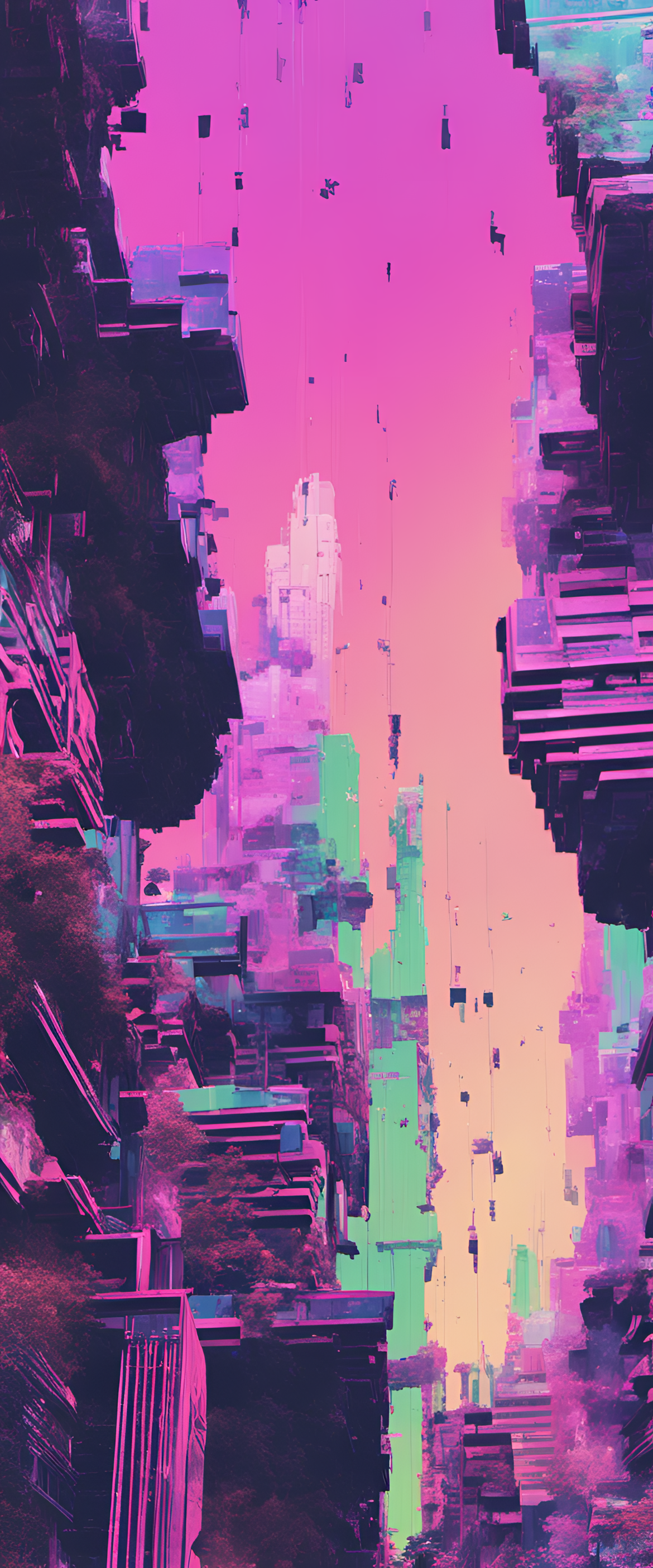 Abstract glitched aesthetic wallpaper.