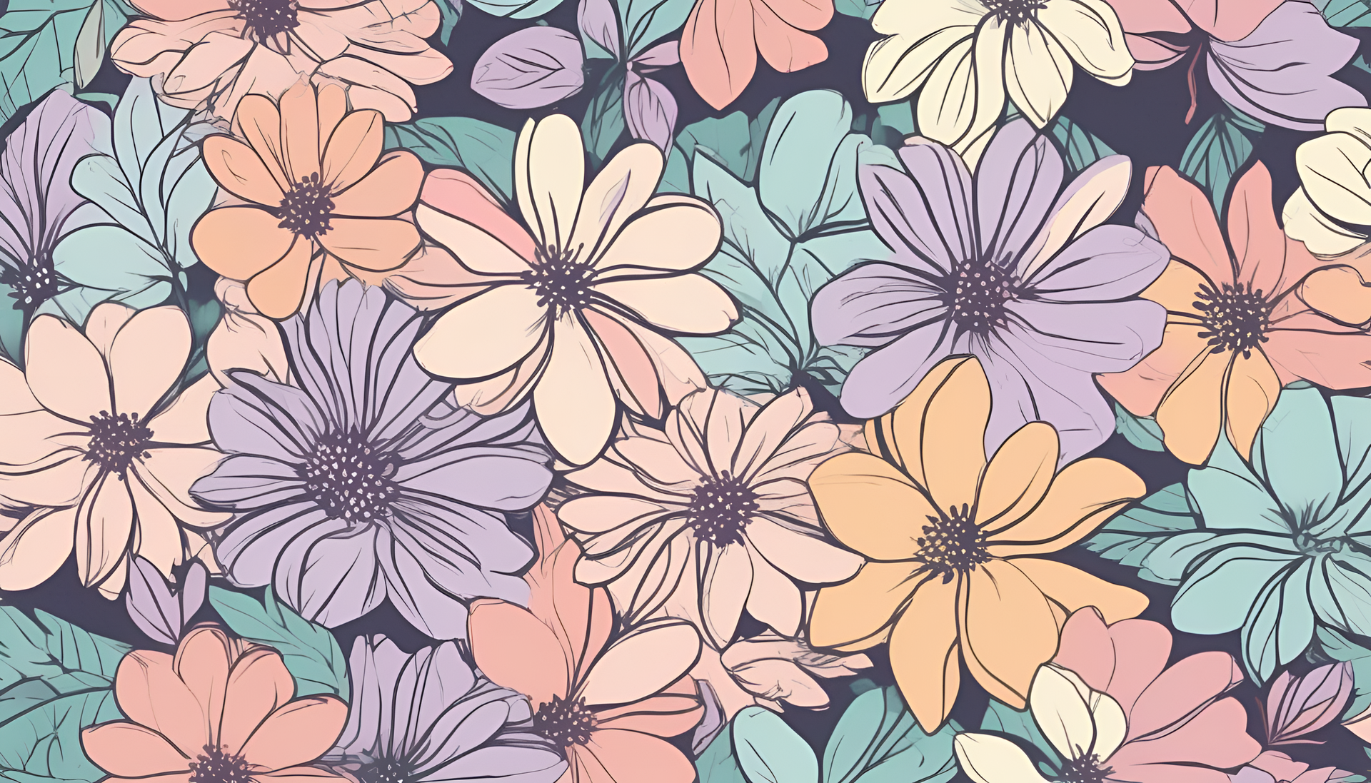 Pastel-colored flower background.