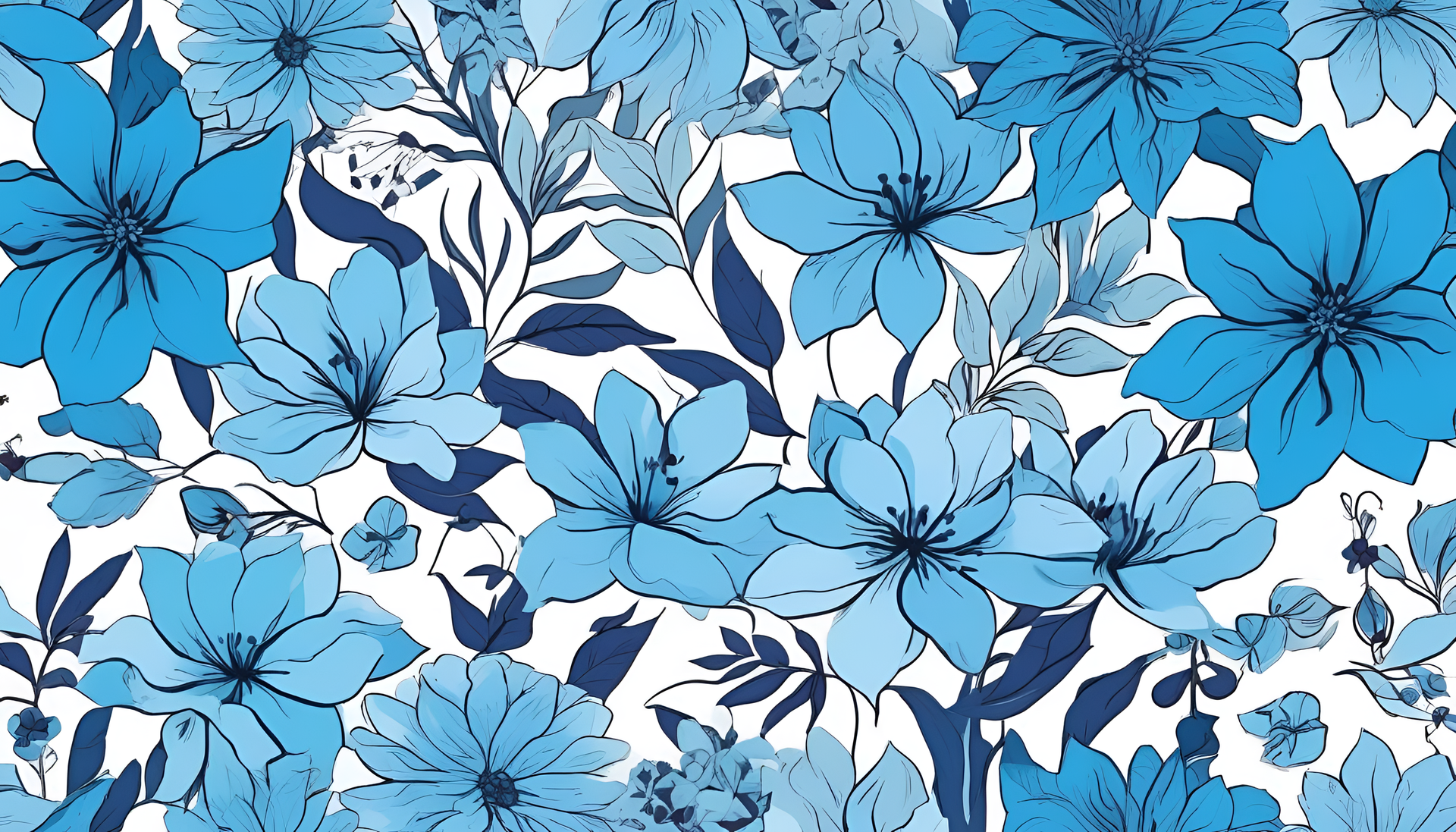 Hues of blue flower art