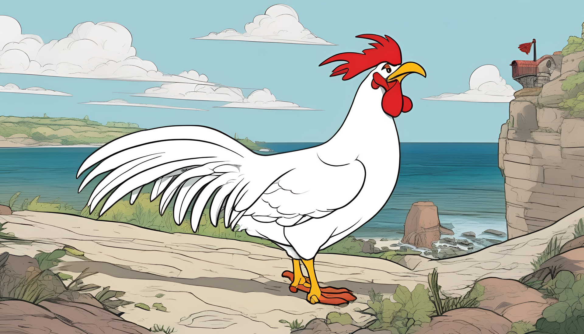 Foghorn Leghorn character standing confidently with a proud expression.