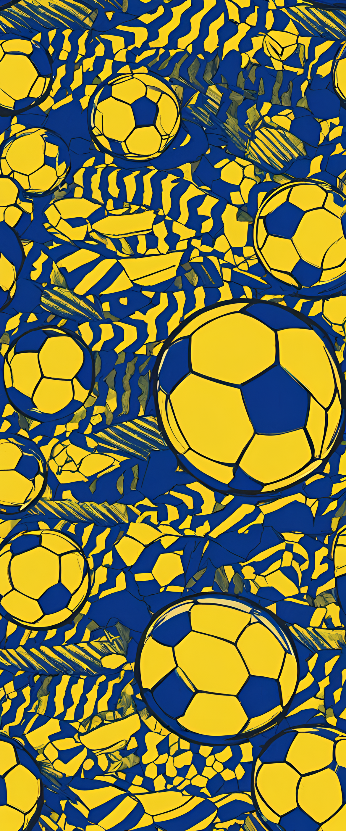 Blue and yellow football-themed wallpaper