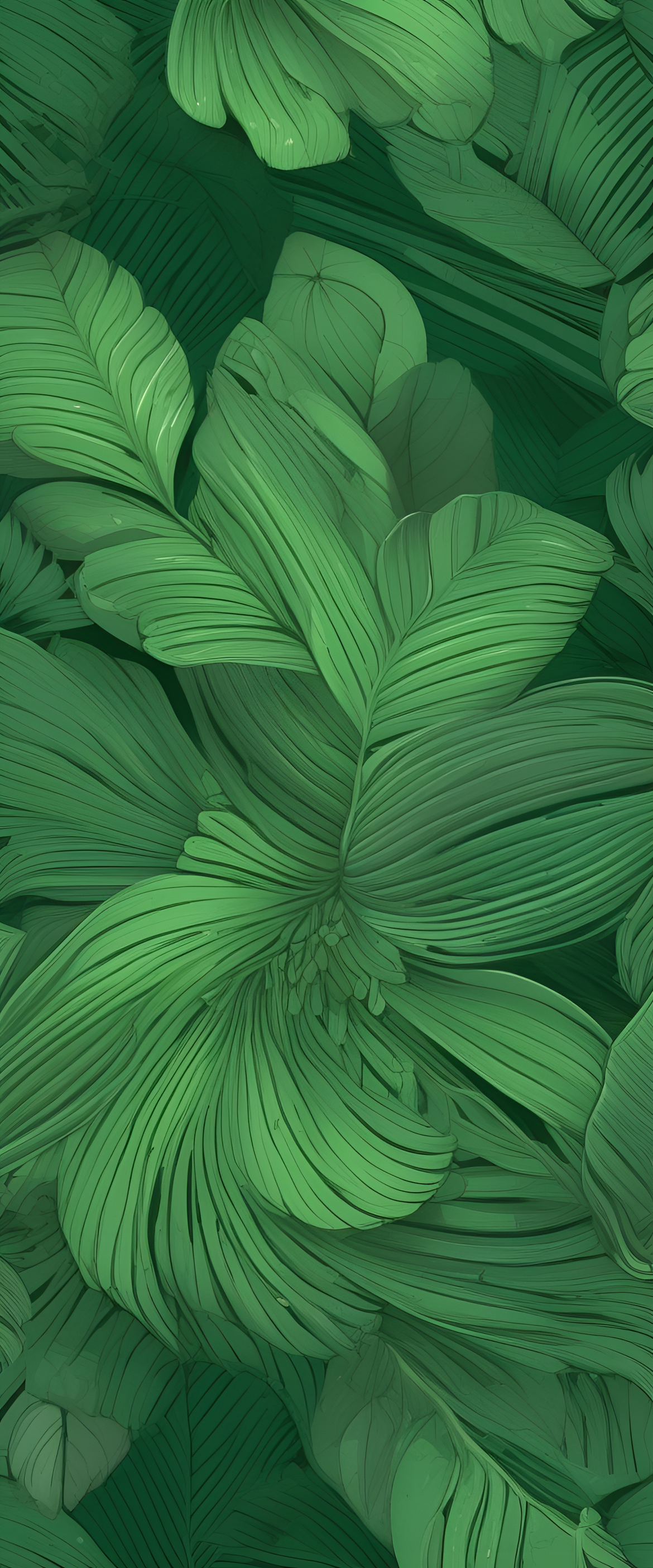 Vibrant green intricate design wallpaper.