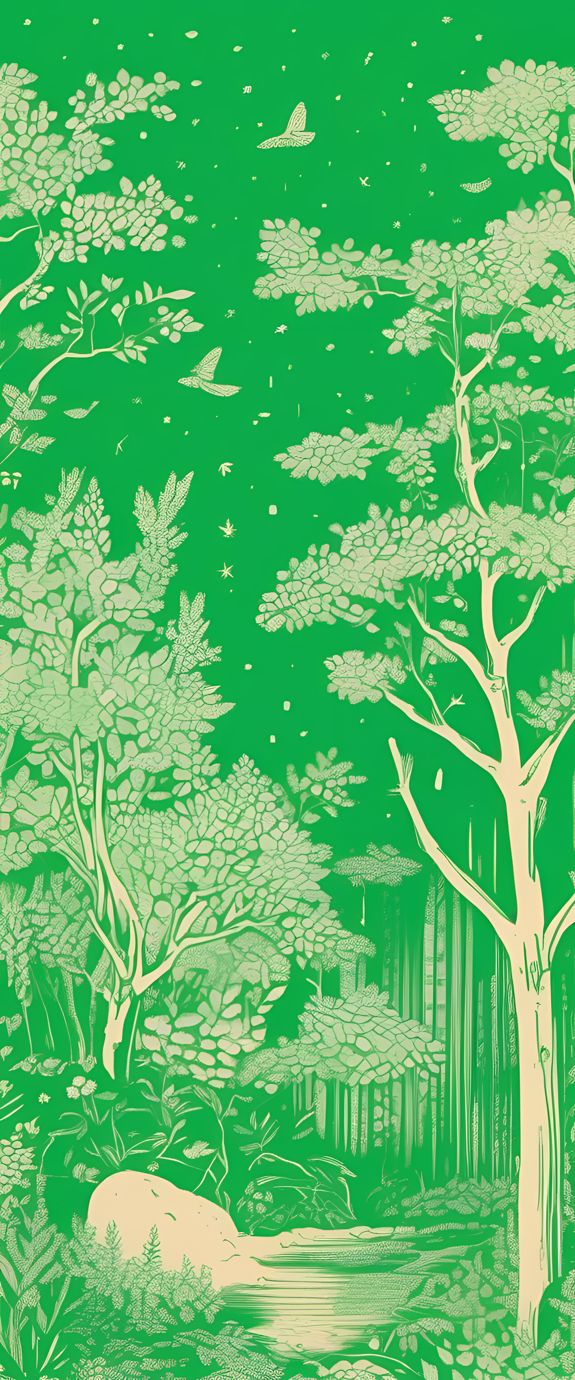 Vibrant green risograph wallpaper.