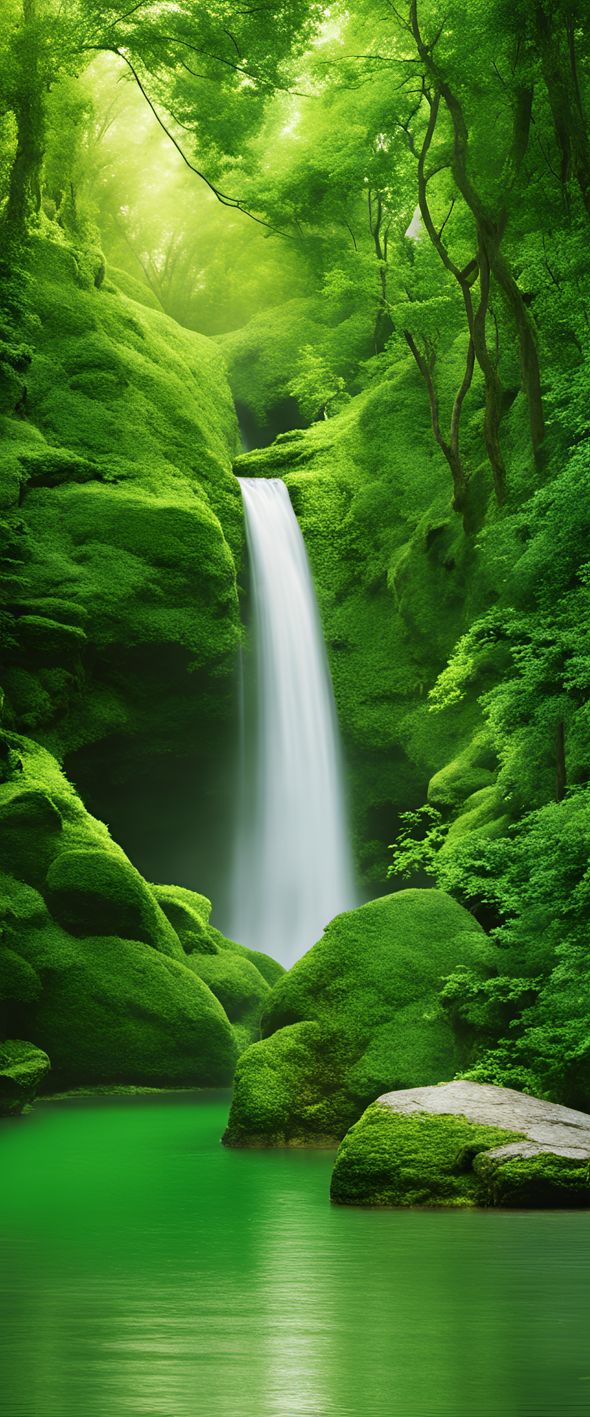 Vibrant green, captivating and serene.