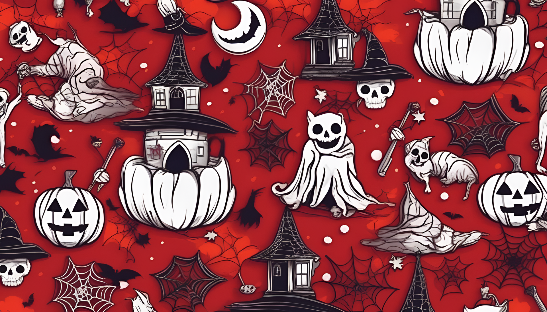 Vibrant Halloween wallpaper in bold red tones.