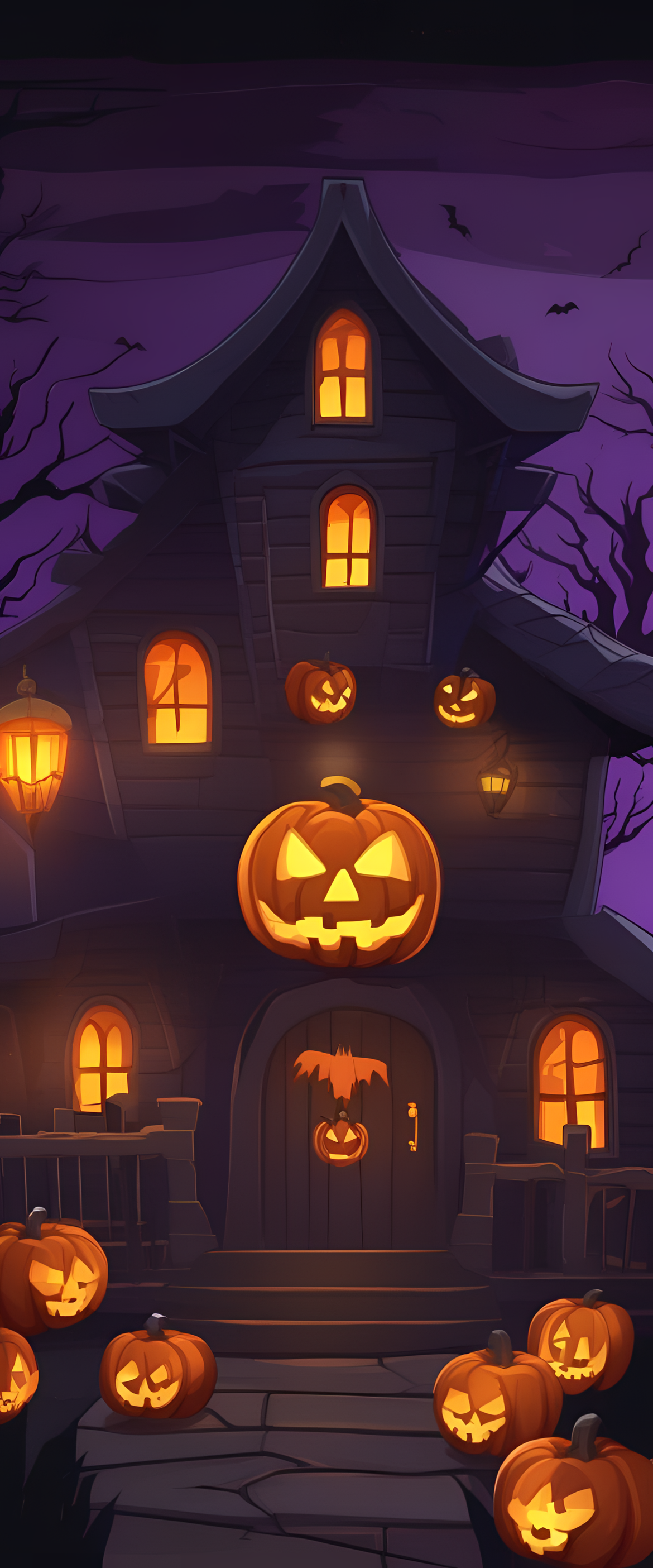 Spooky night scene with RPG game theme for Halloween wallpaper.