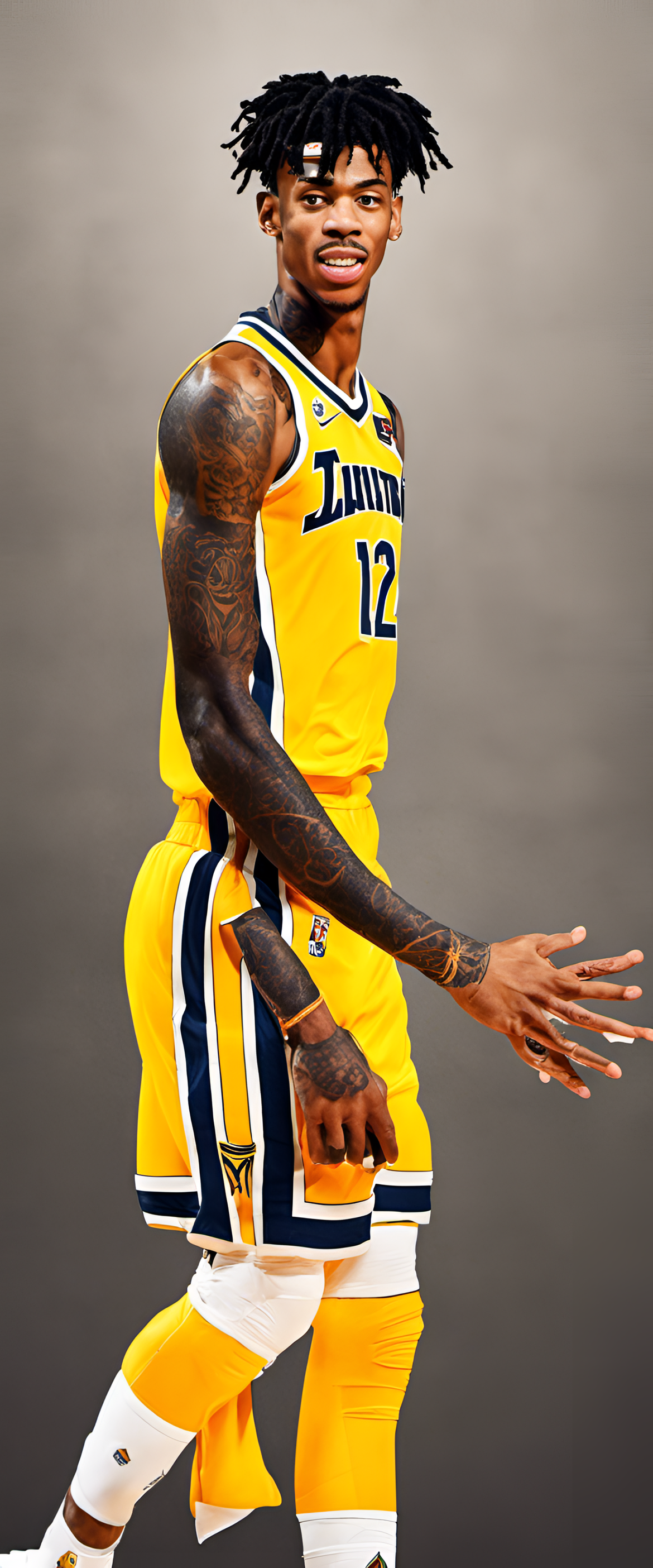 Ja Morant wallpaper: A vibrant image featuring a basketball player in action, showcasing athleticism and determination.