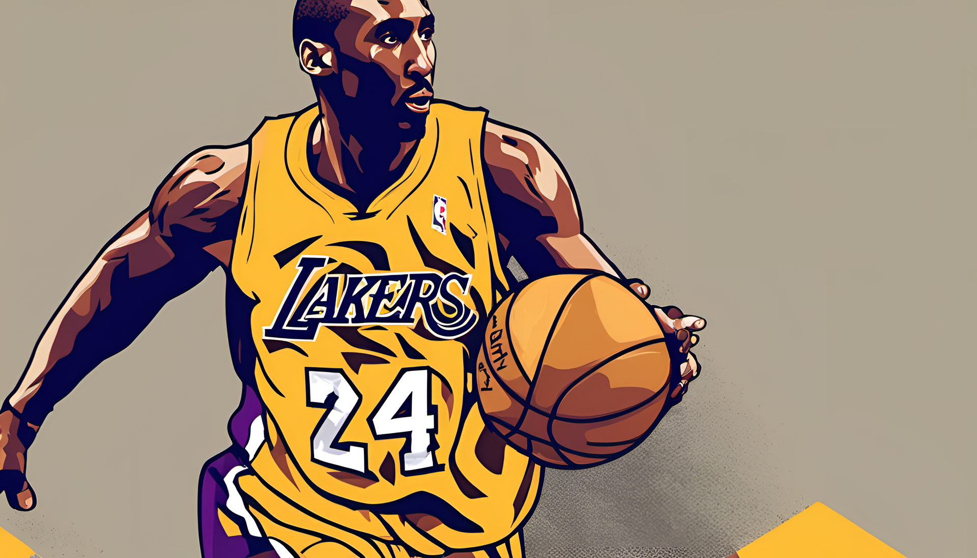 Retro Kobe Bryant wallpaper showcasing detailed portrait of the legendary basketball player.