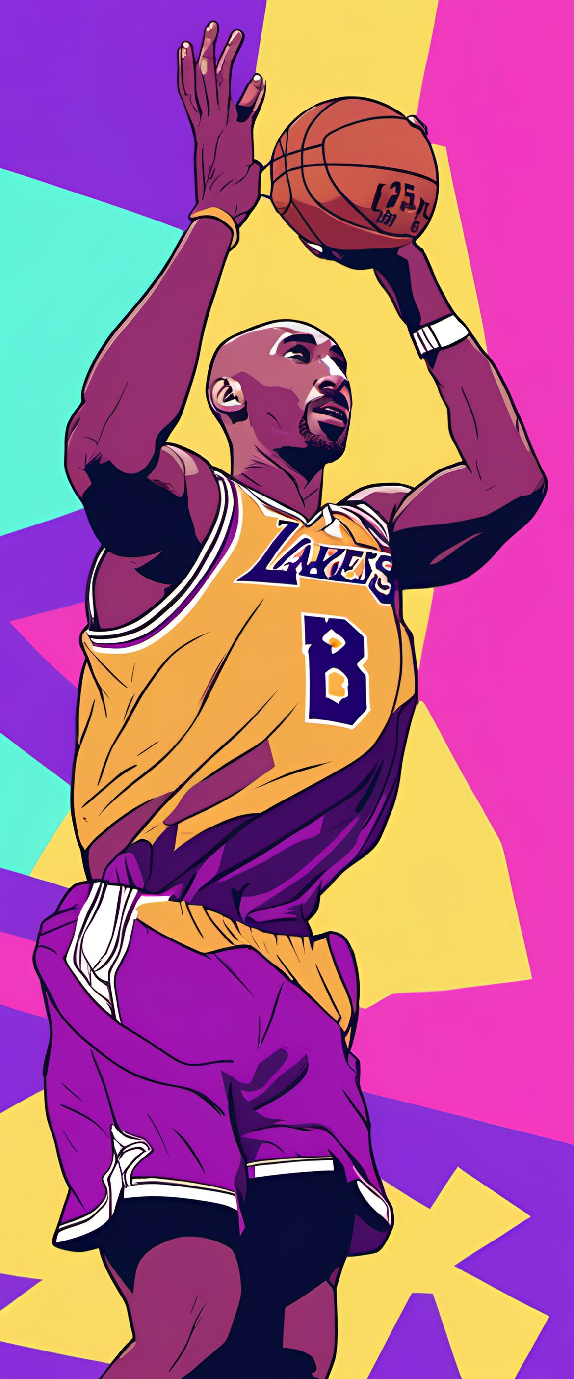 Vaporwave-inspired Kobe Bryant wallpaper.