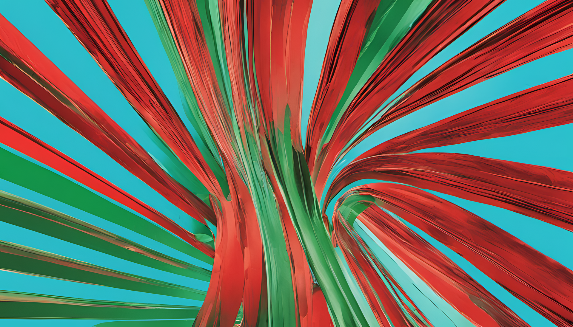 Light blue abstract background with red and green colors.