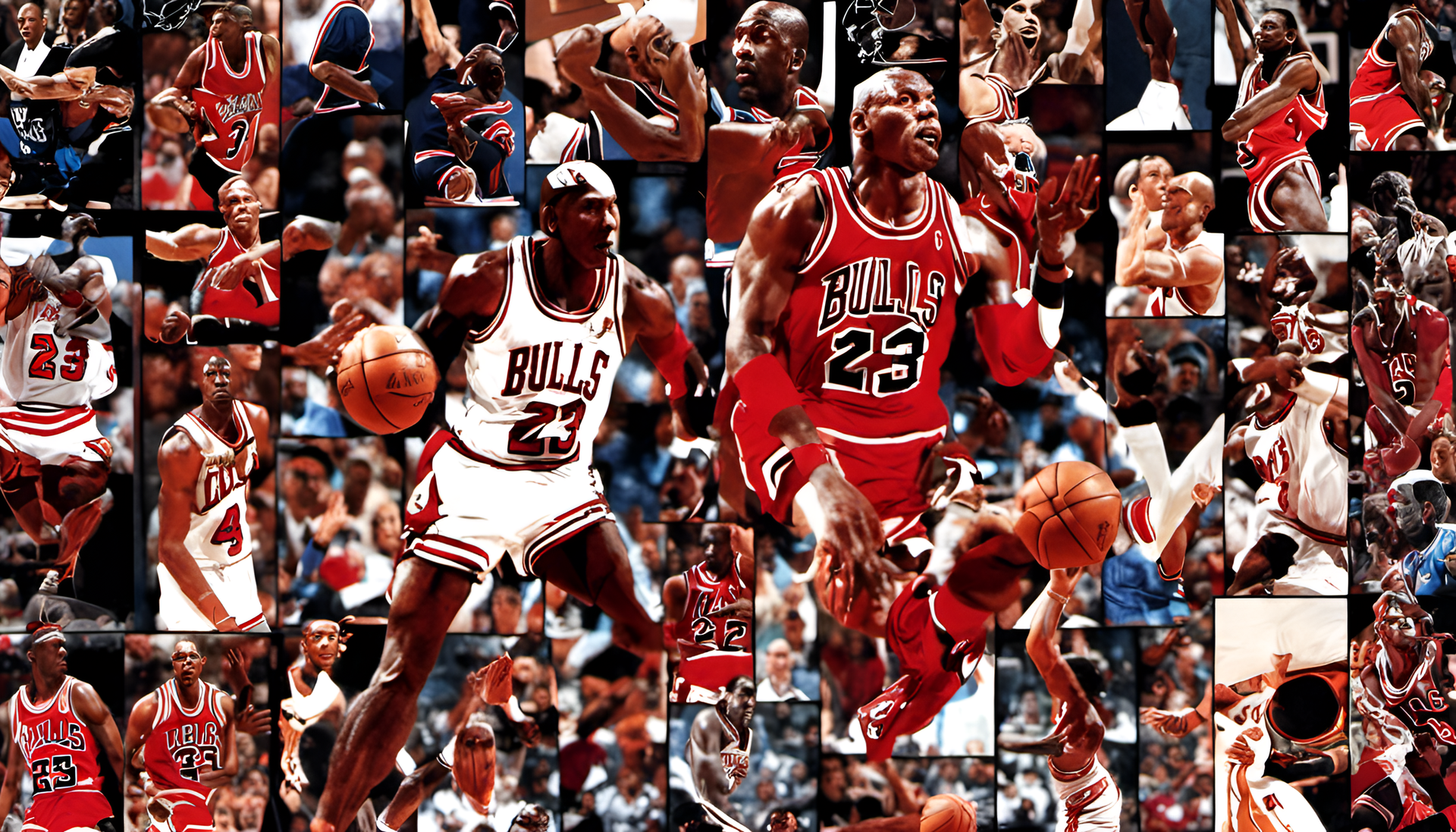 Michael Jordan soaring through the air, capturing the spirit of basketball excellence.