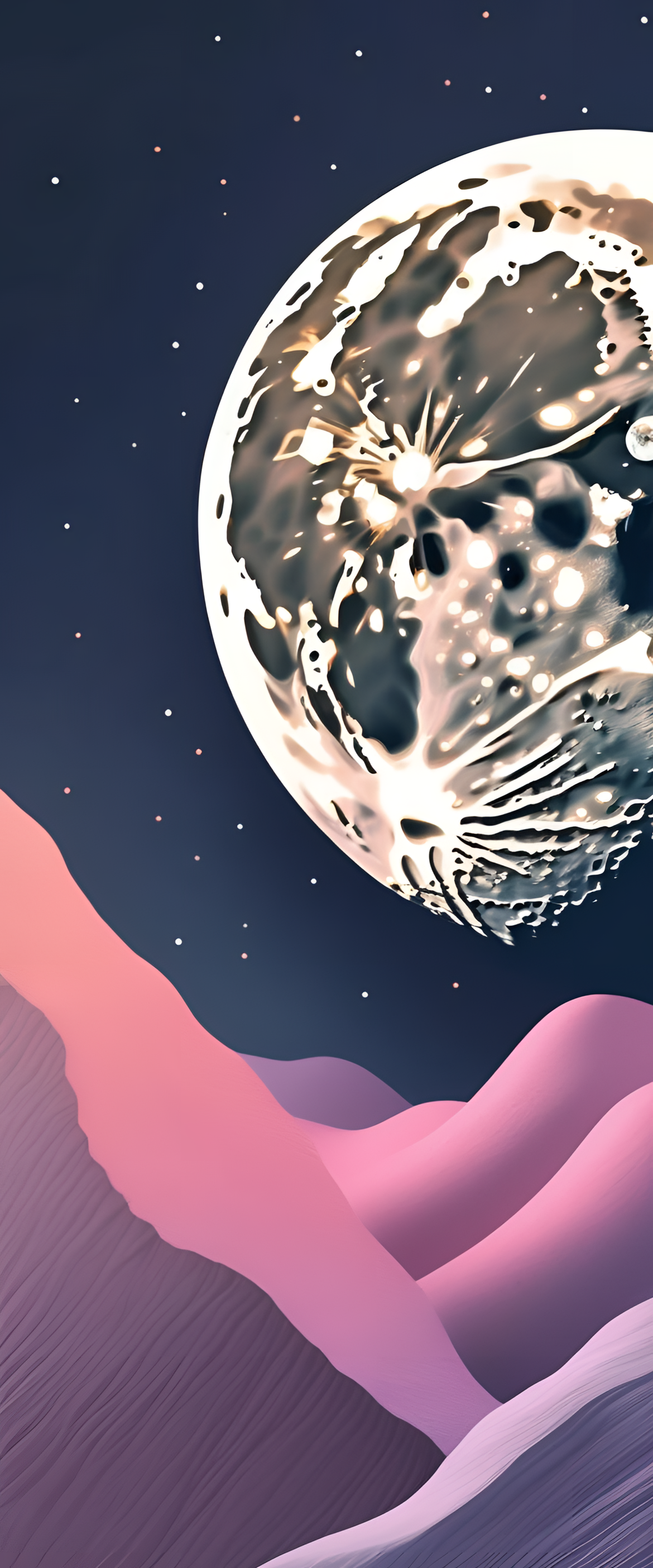 Pastel-colored moon wallpaper for phone