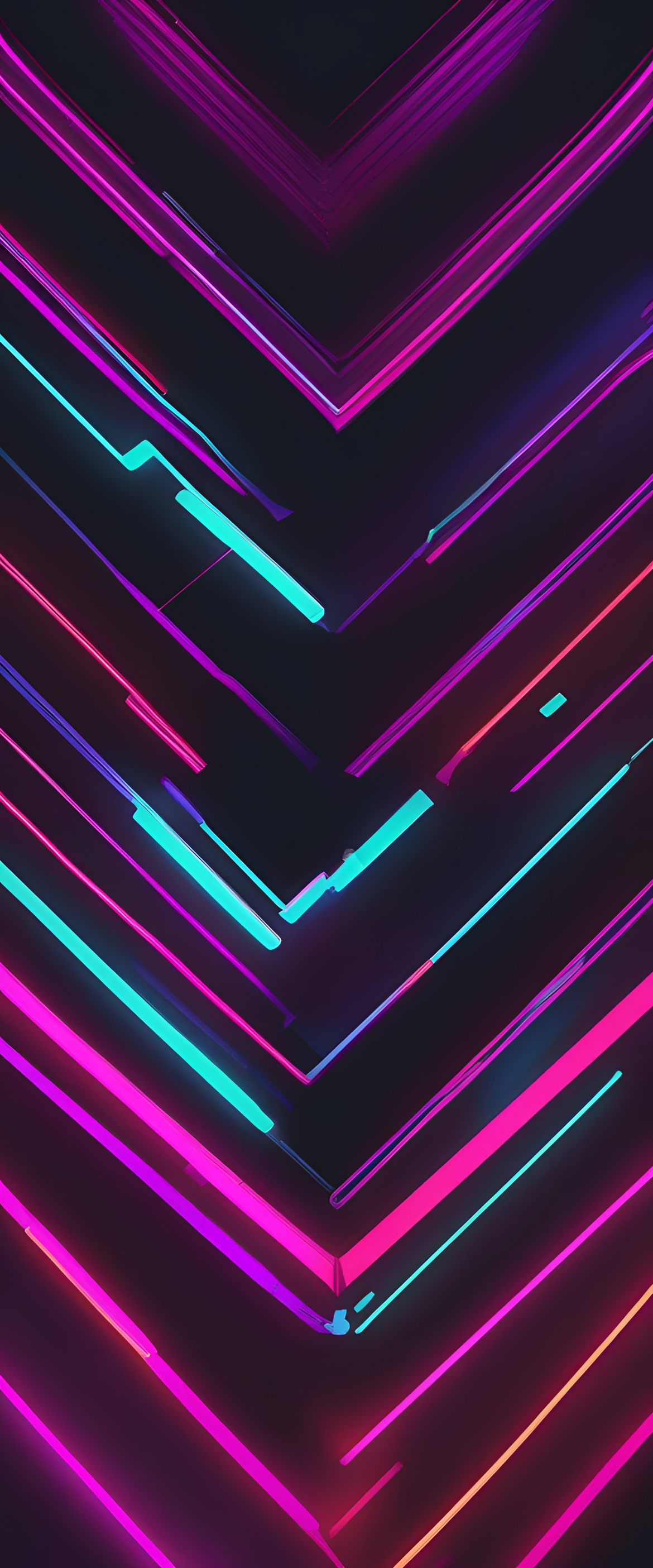 Minimalistic neon wallpaper with sharp focus motif.