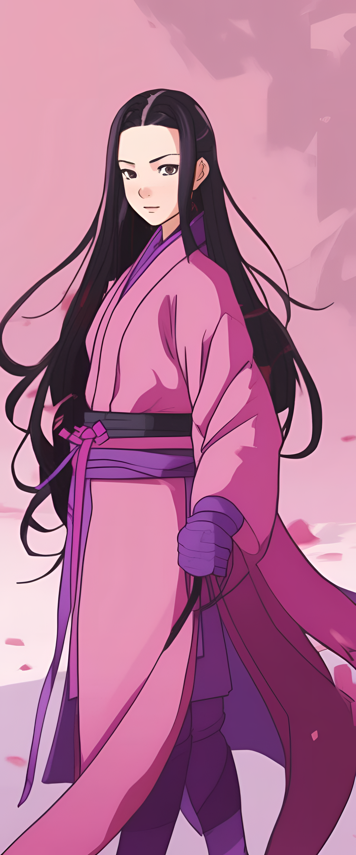 Pink and purple Nezuko wallpaper.