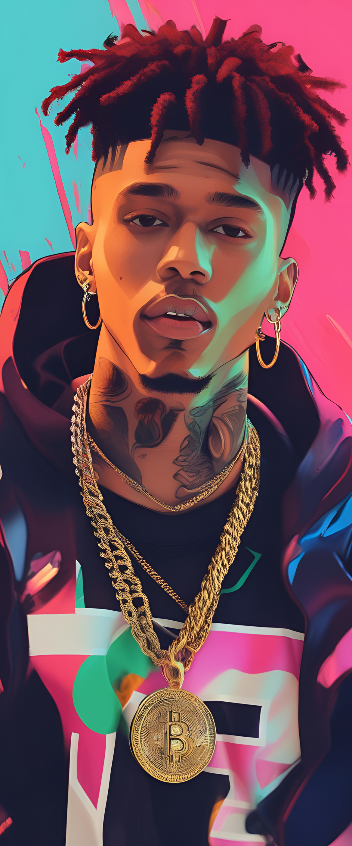 NLE Choppa digital artwork wallpaper.