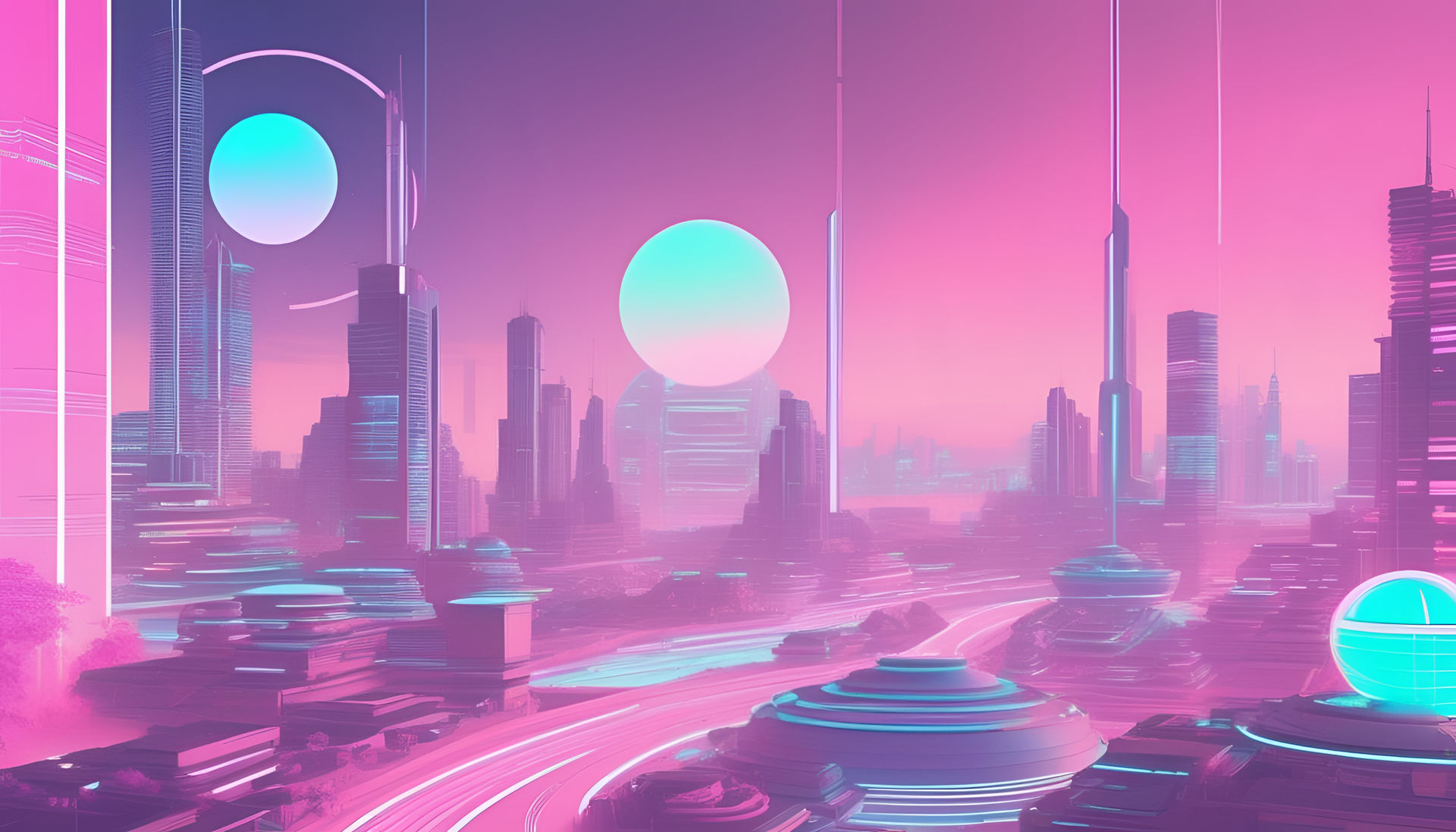 Futuristic pastel aesthetic wallpaper.